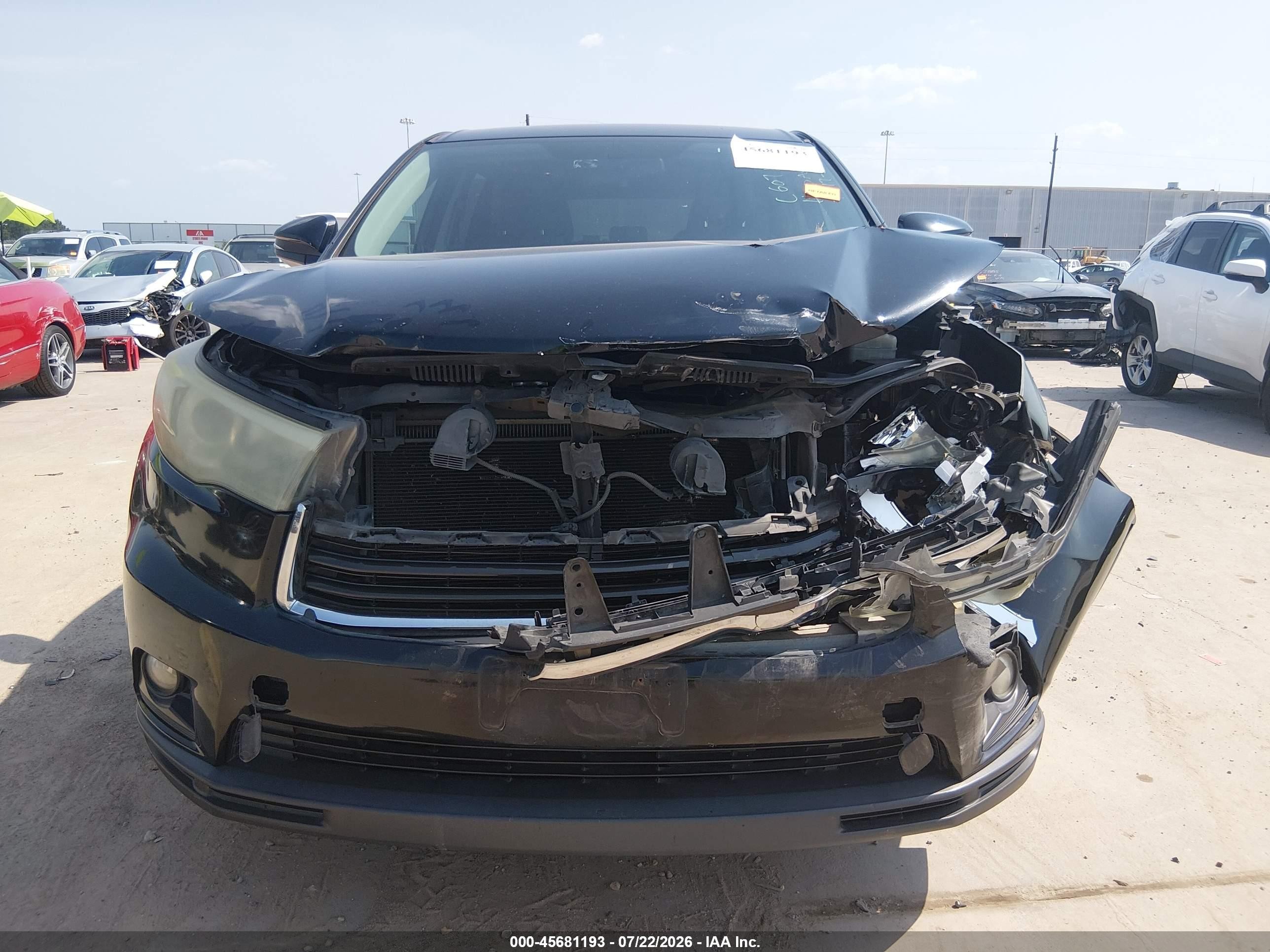 2015 Toyota Highlander Le Plus V6 Black vin: 5TDBKRFH0FS143329