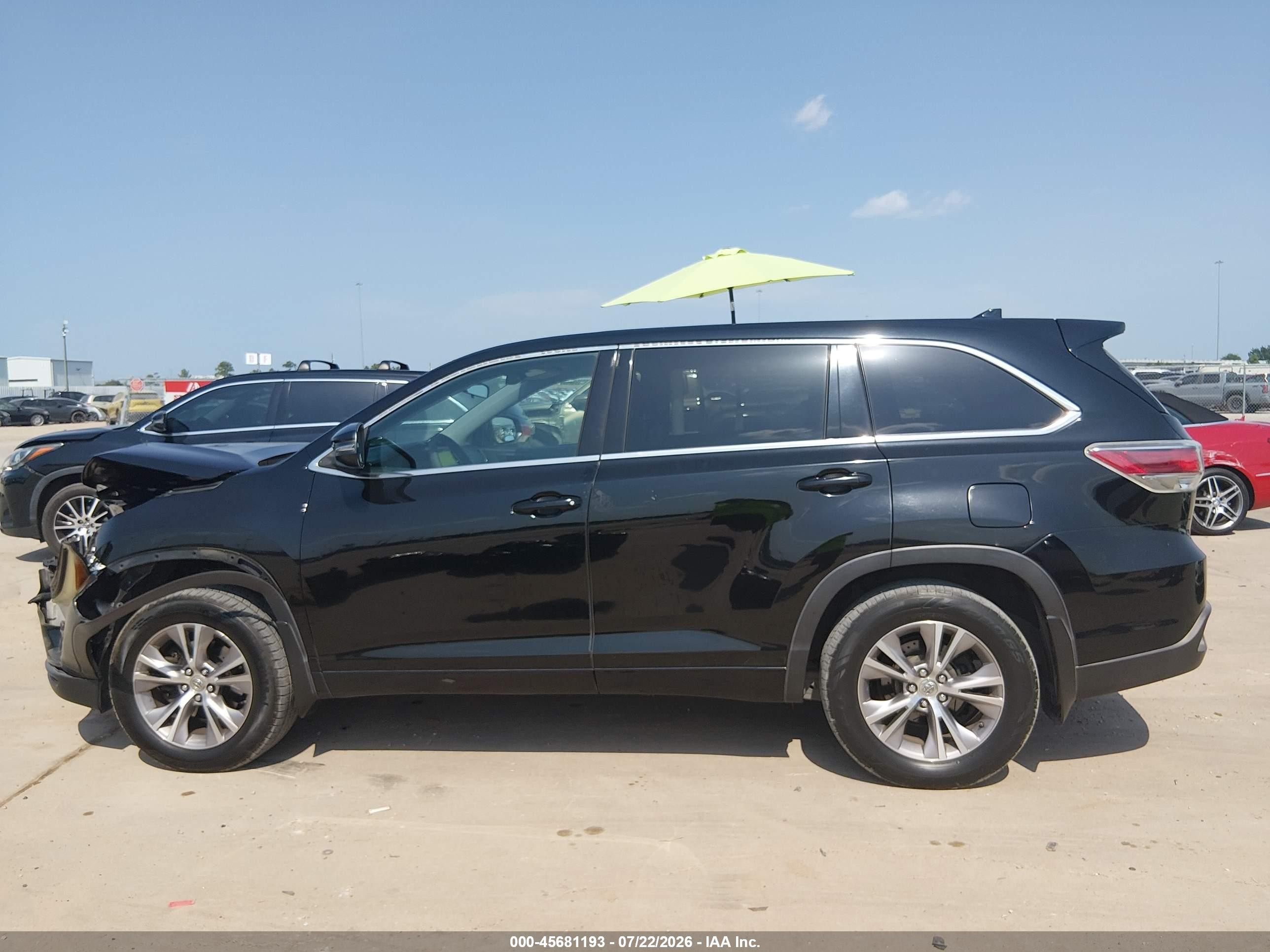 2015 Toyota Highlander Le Plus V6 Black vin: 5TDBKRFH0FS143329