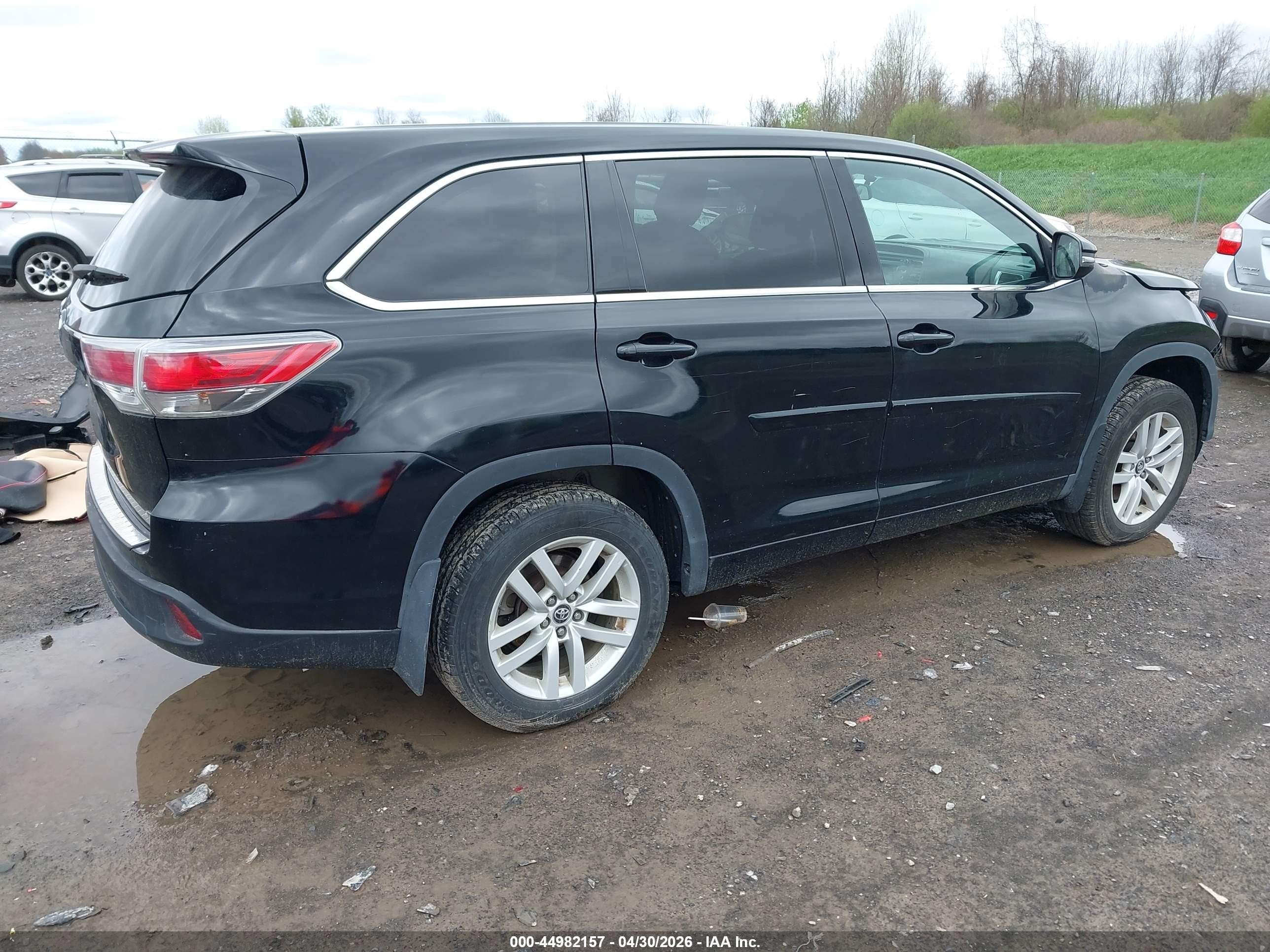 2016 Toyota Highlander Le V6 Black vin: 5TDBKRFH0GS257803
