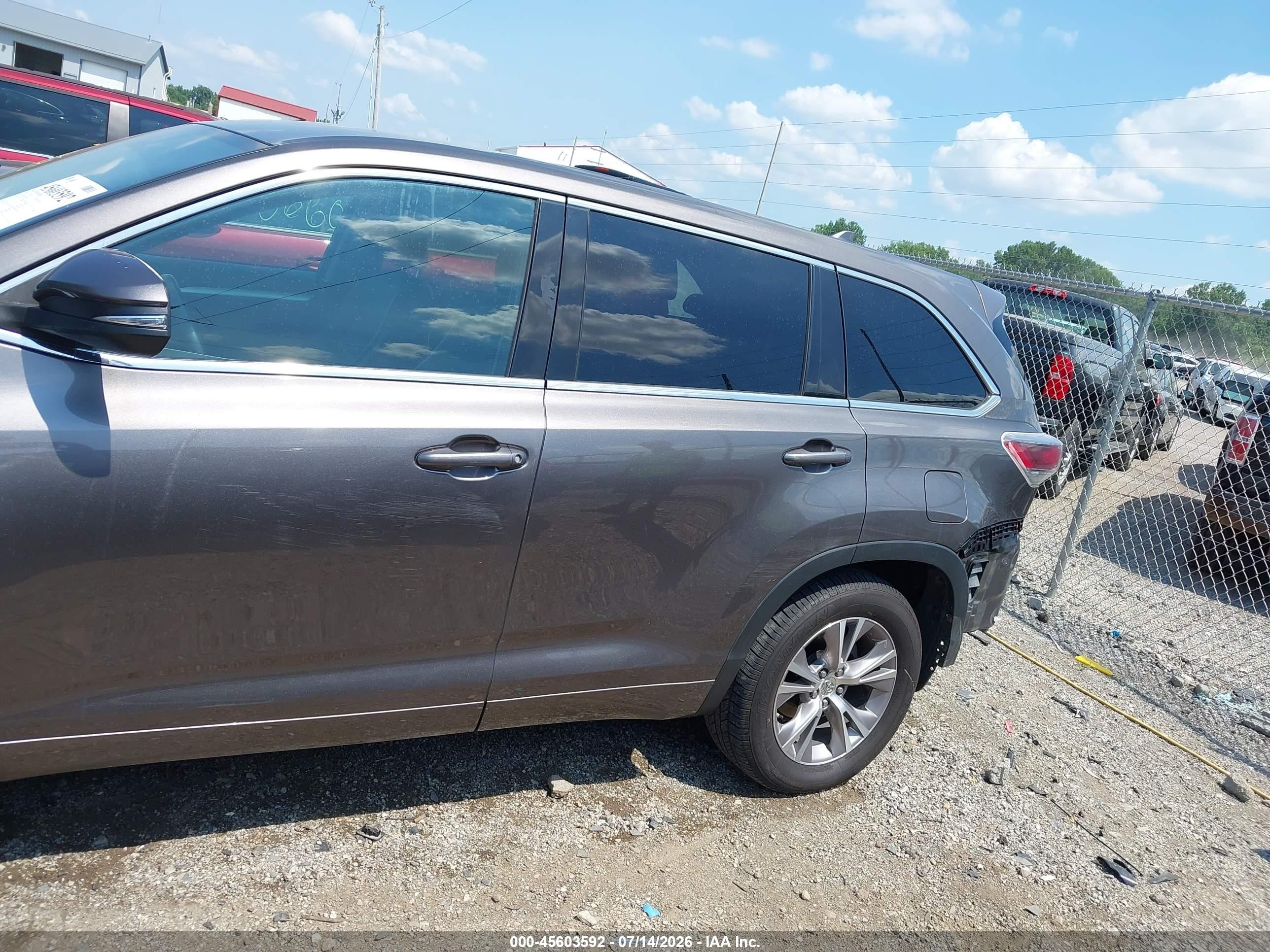 2015 Toyota Highlander Le Plus V6 Gray vin: 5TDBKRFH1FS149298