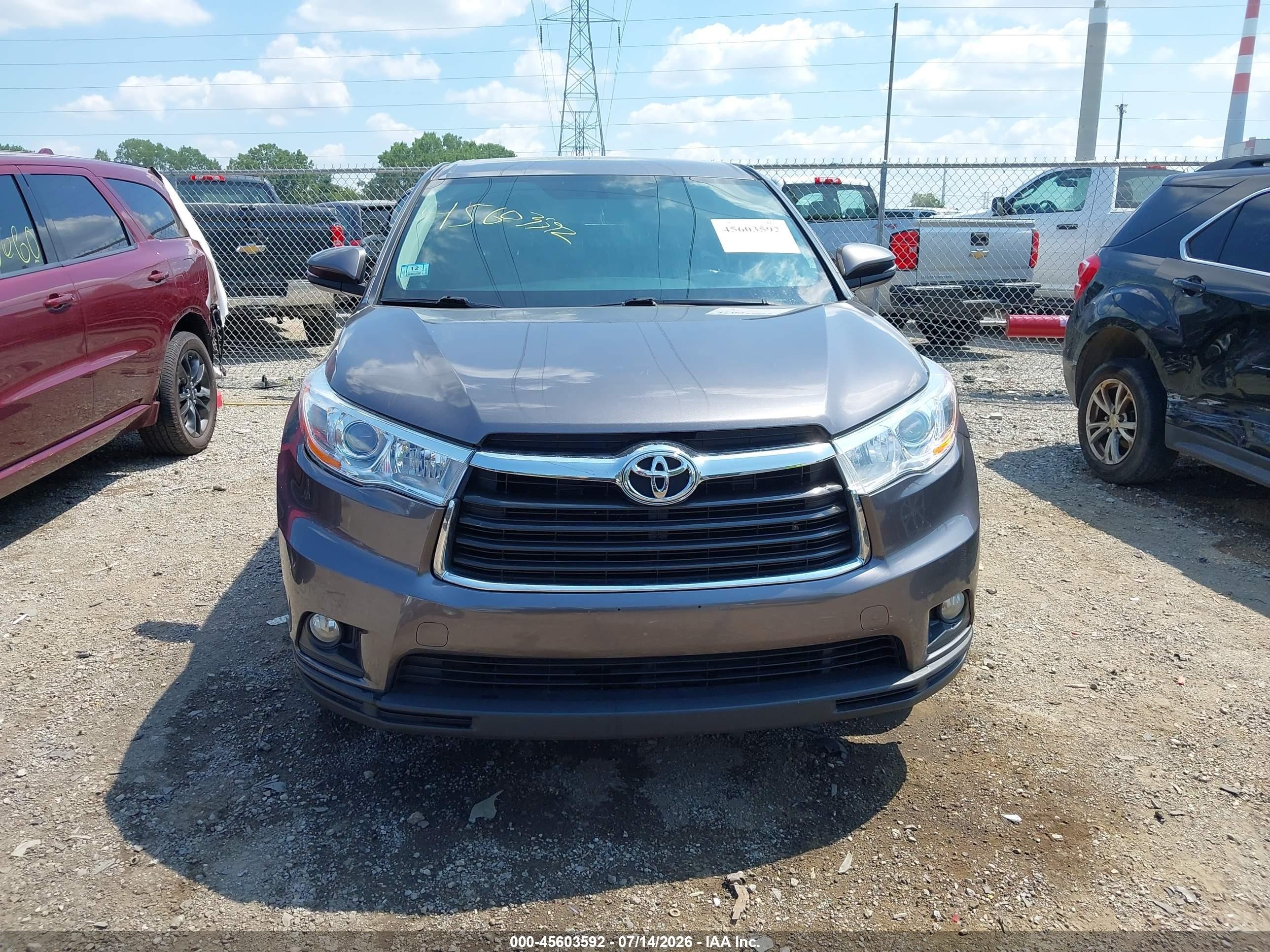 2015 Toyota Highlander Le Plus V6 Gray vin: 5TDBKRFH1FS149298