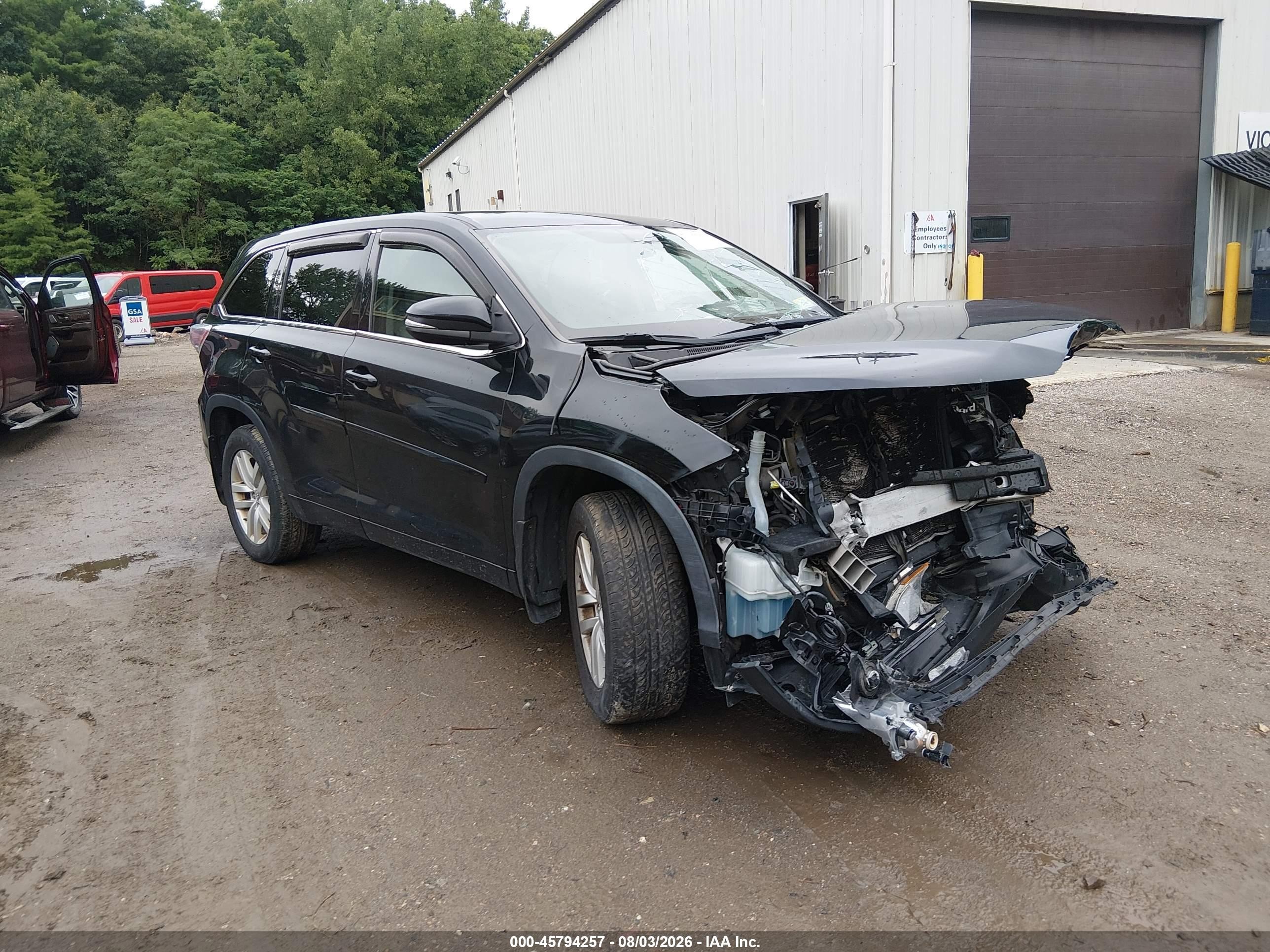 2015 Toyota Highlander Le V6 Black vin: 5TDBKRFH2FS087135