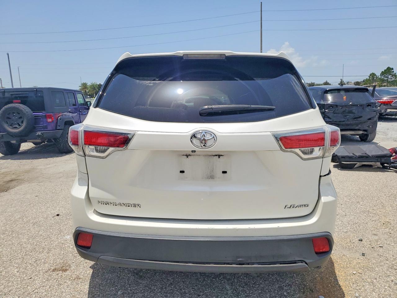 2014 Toyota Highlander Le White vin: 5TDBKRFH3ES055079
