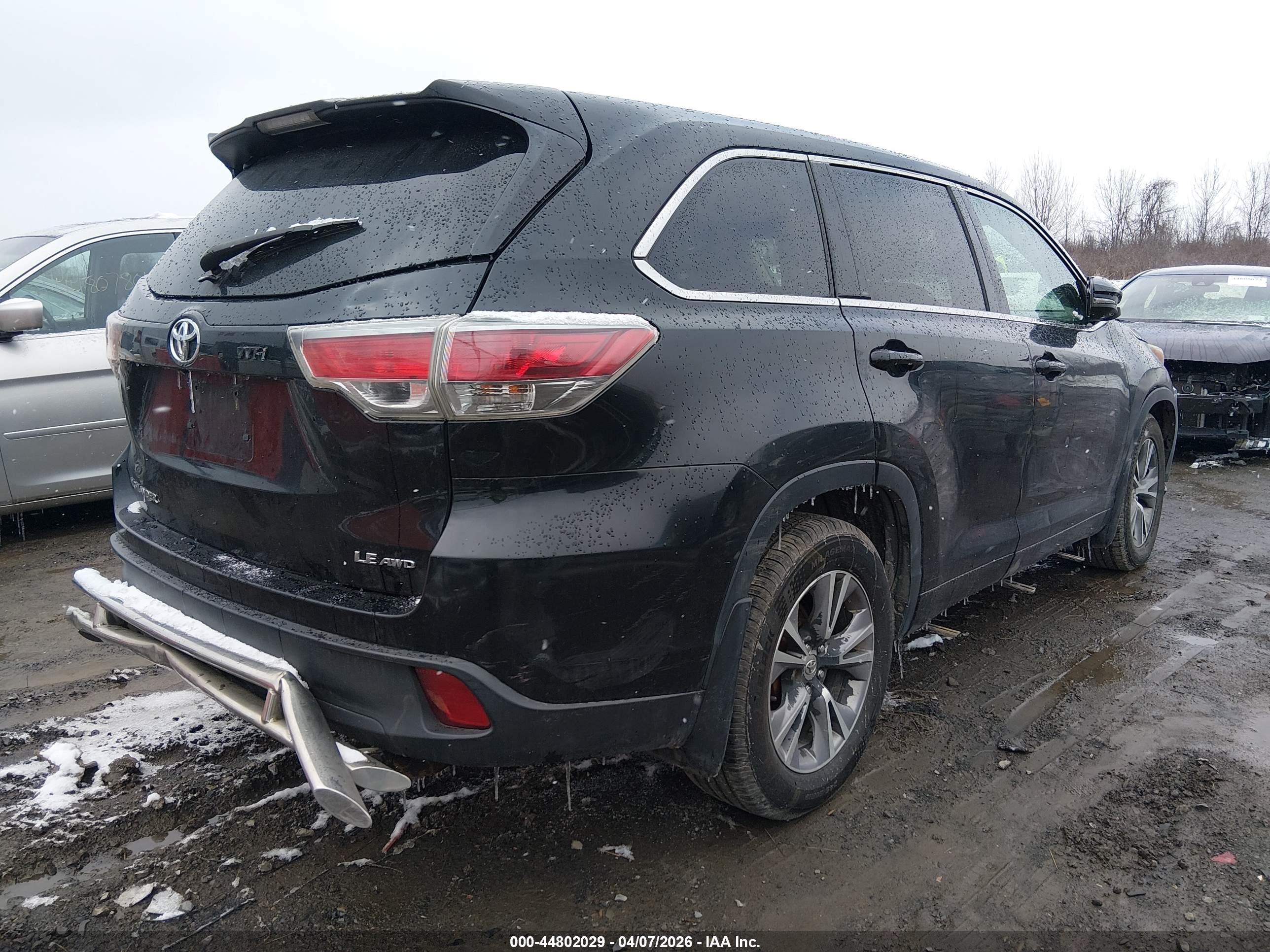 2015 Toyota Highlander Le Plus V6 Black vin: 5TDBKRFH3FS131286