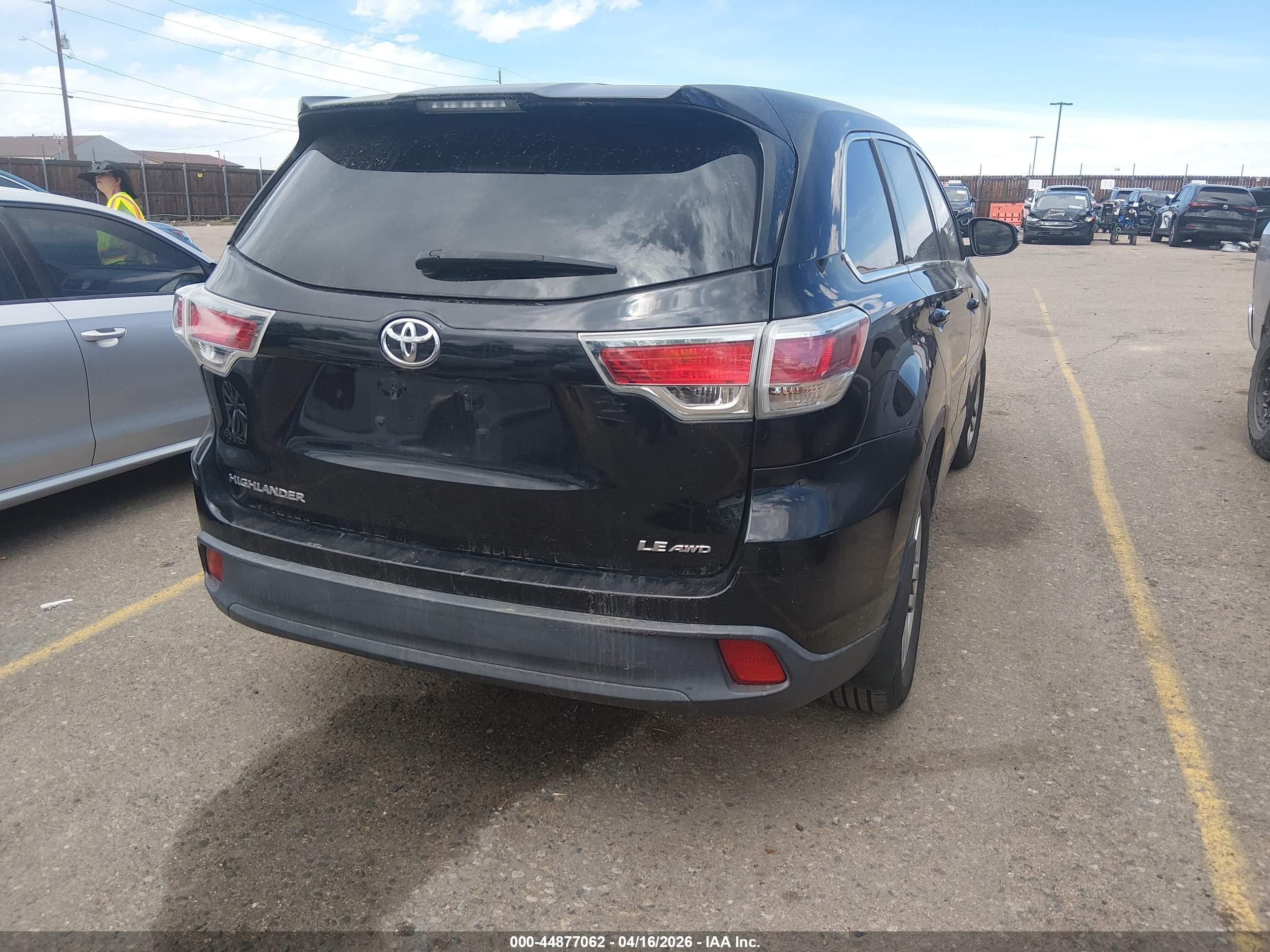 2015 Toyota Highlander Le V6 Black vin: 5TDBKRFH3FS181279