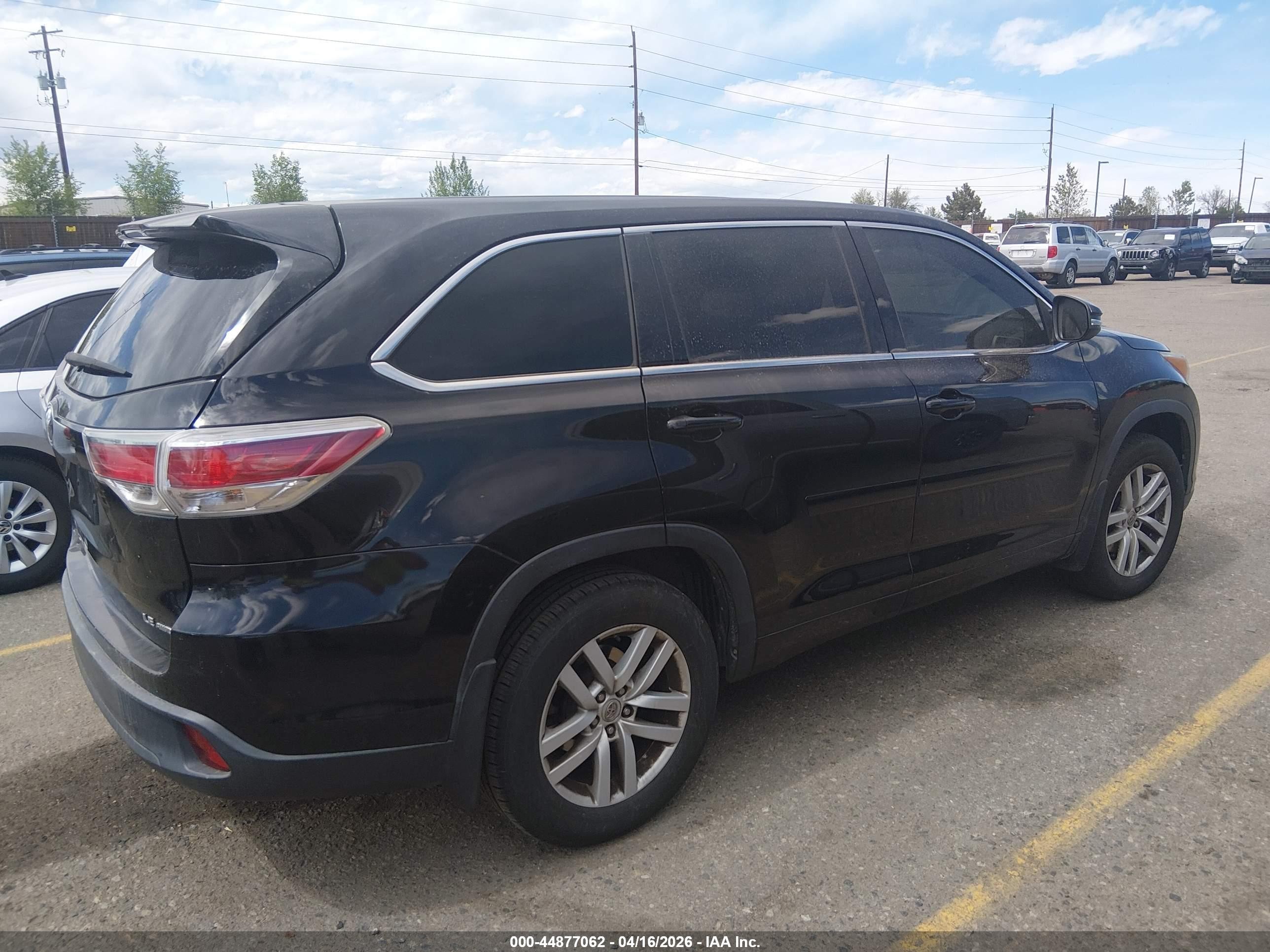 2015 Toyota Highlander Le V6 Black vin: 5TDBKRFH3FS181279