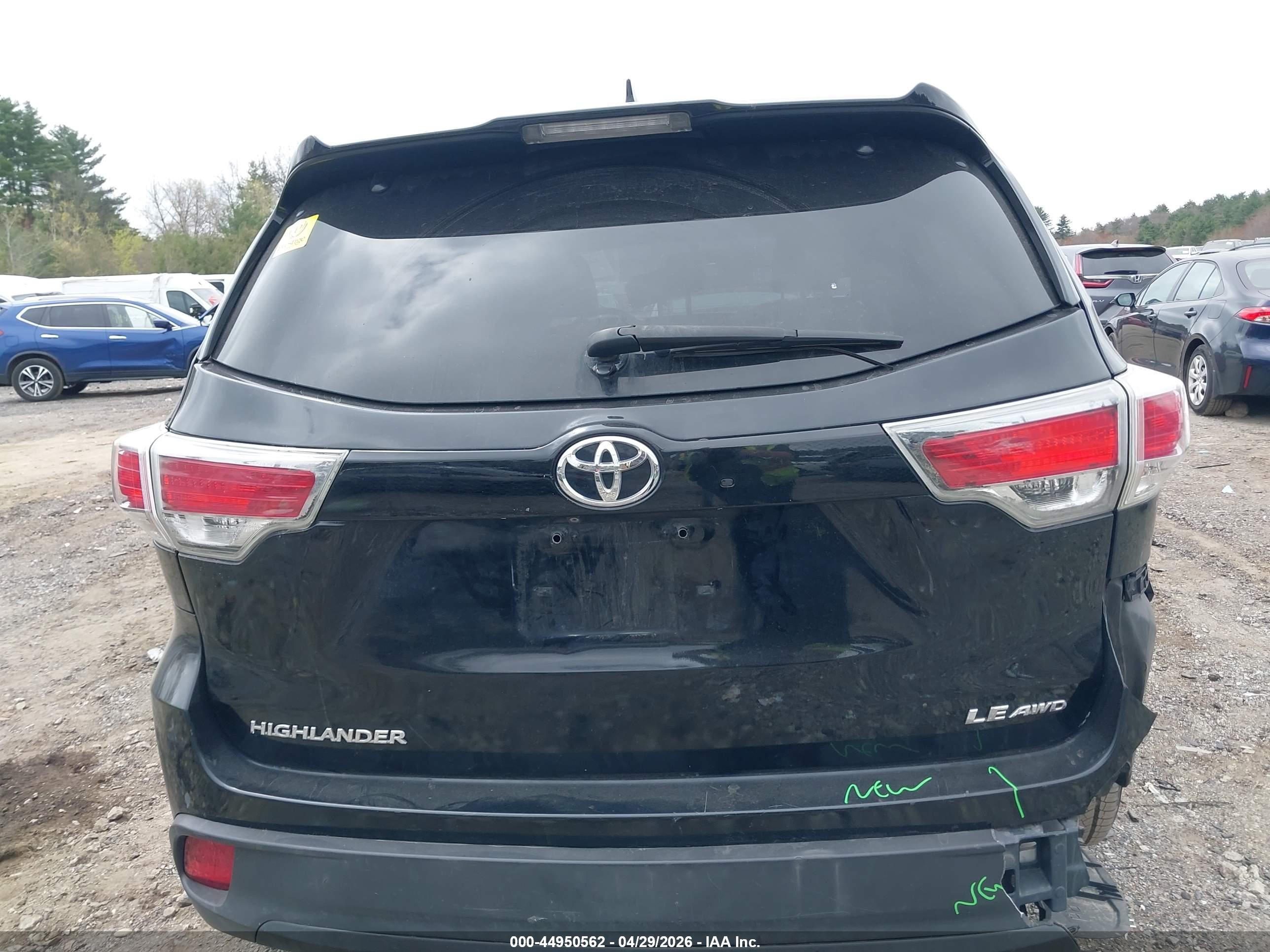 2014 Toyota Highlander Le Plus V6 Черный vin: 5TDBKRFH4ES062719