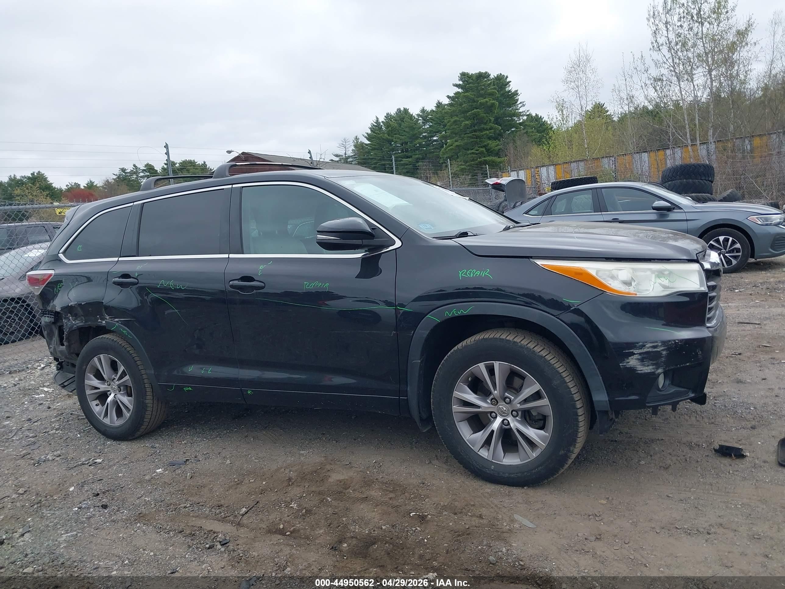 2014 Toyota Highlander Le Plus V6 Черный vin: 5TDBKRFH4ES062719