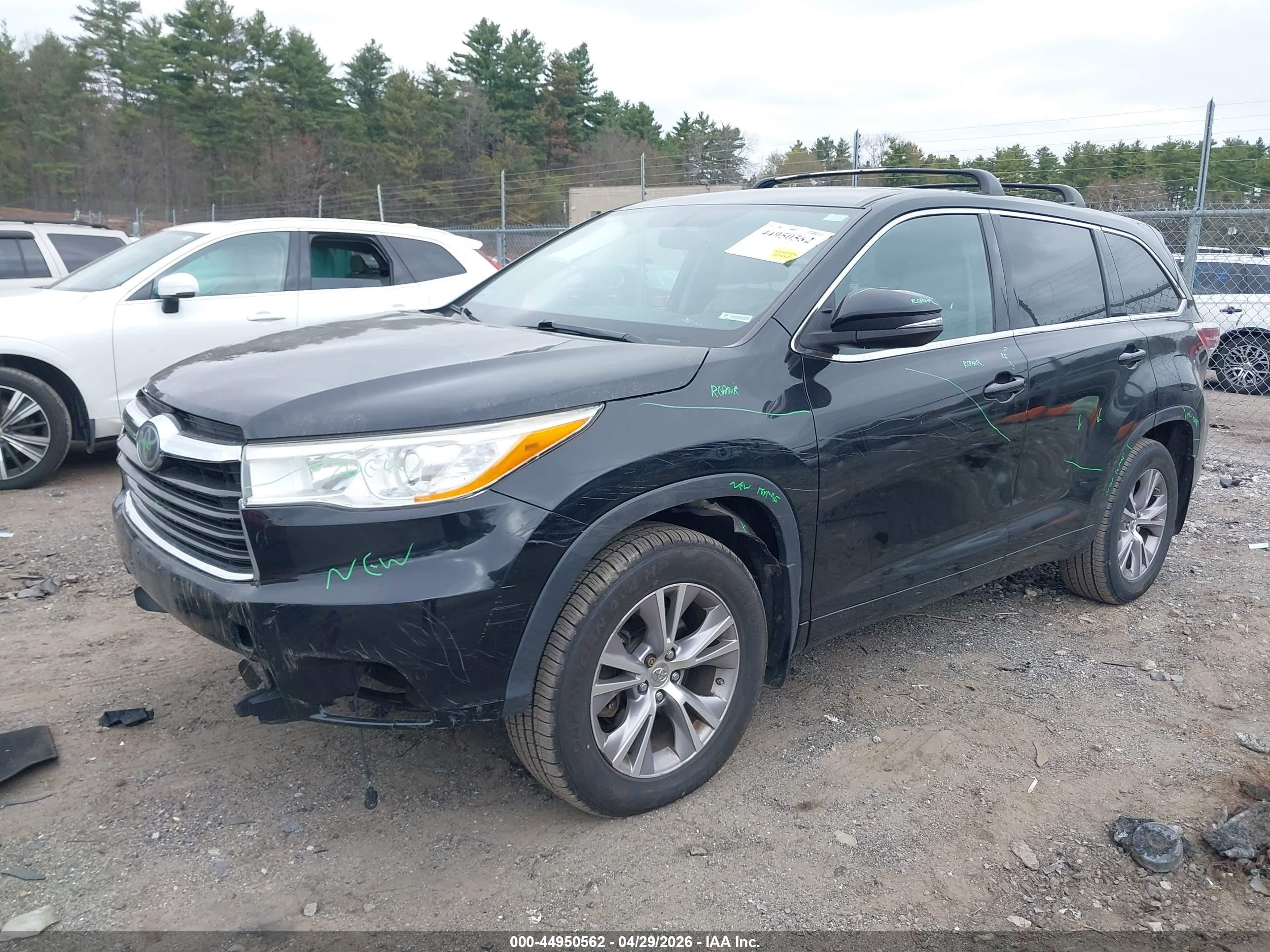 2014 Toyota Highlander Le Plus V6 Черный vin: 5TDBKRFH4ES062719