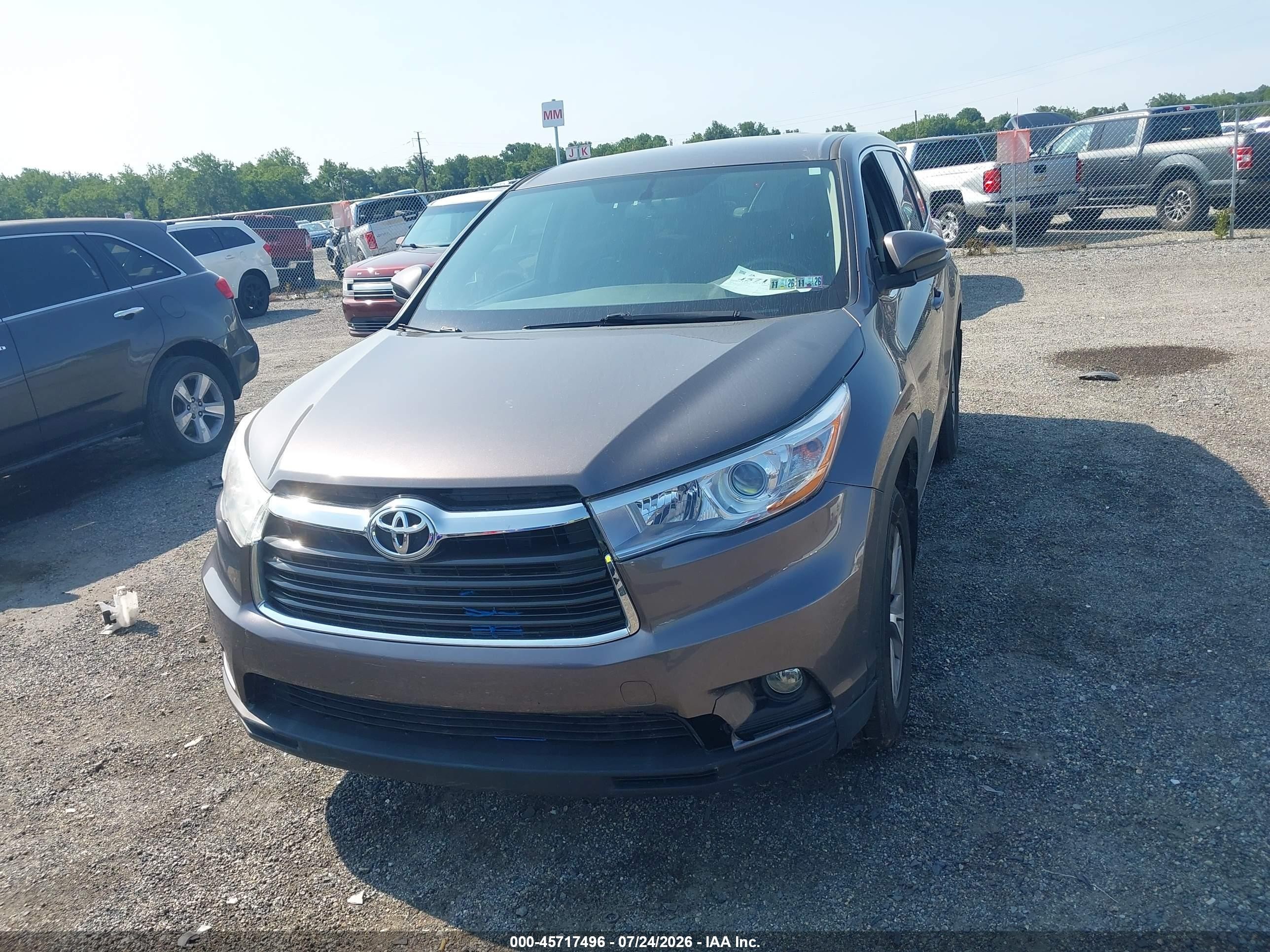 2015 Toyota Highlander Le Plus V6 Gray vin: 5TDBKRFH5FS084276