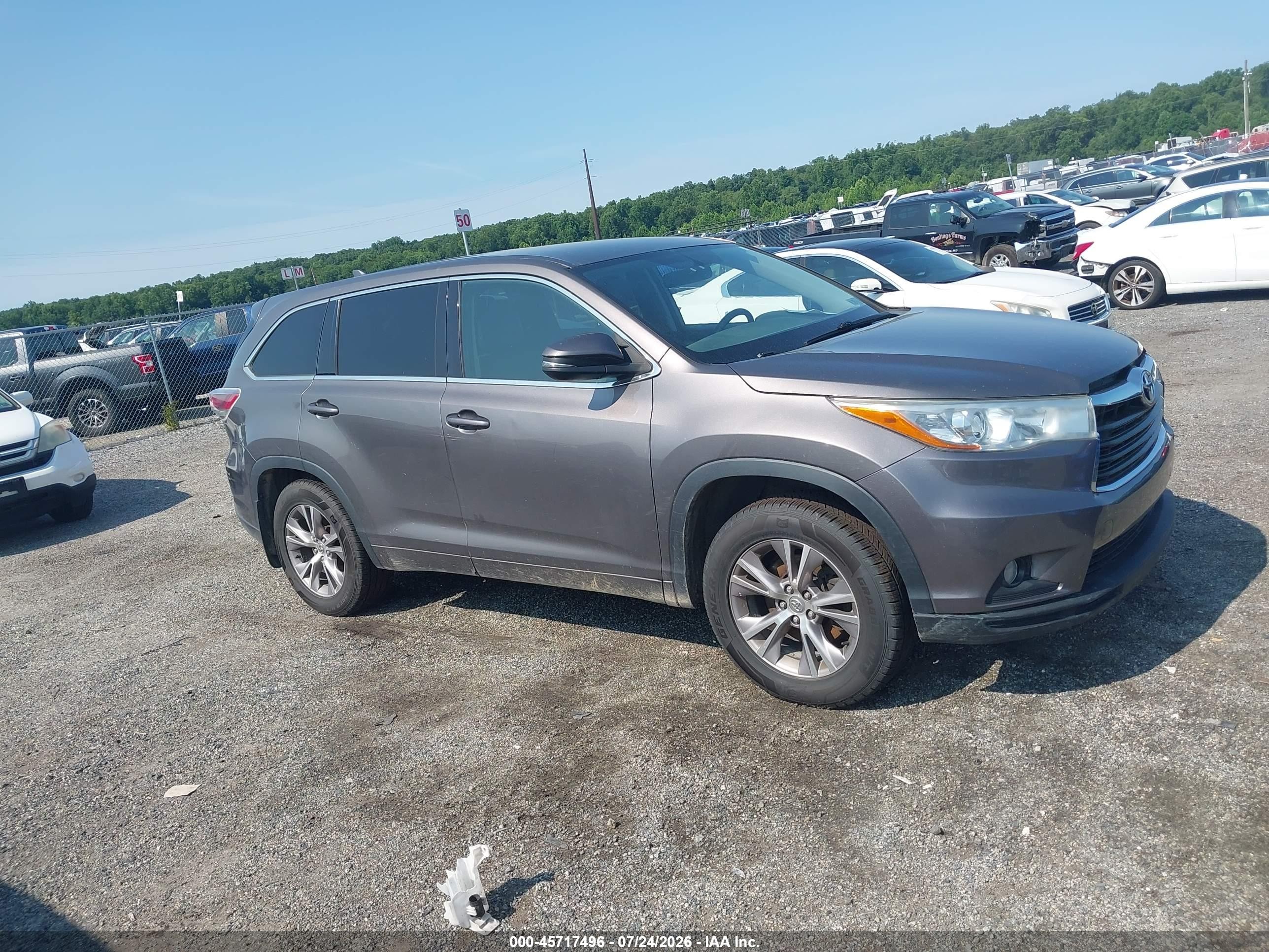 2015 Toyota Highlander Le Plus V6 Gray vin: 5TDBKRFH5FS084276