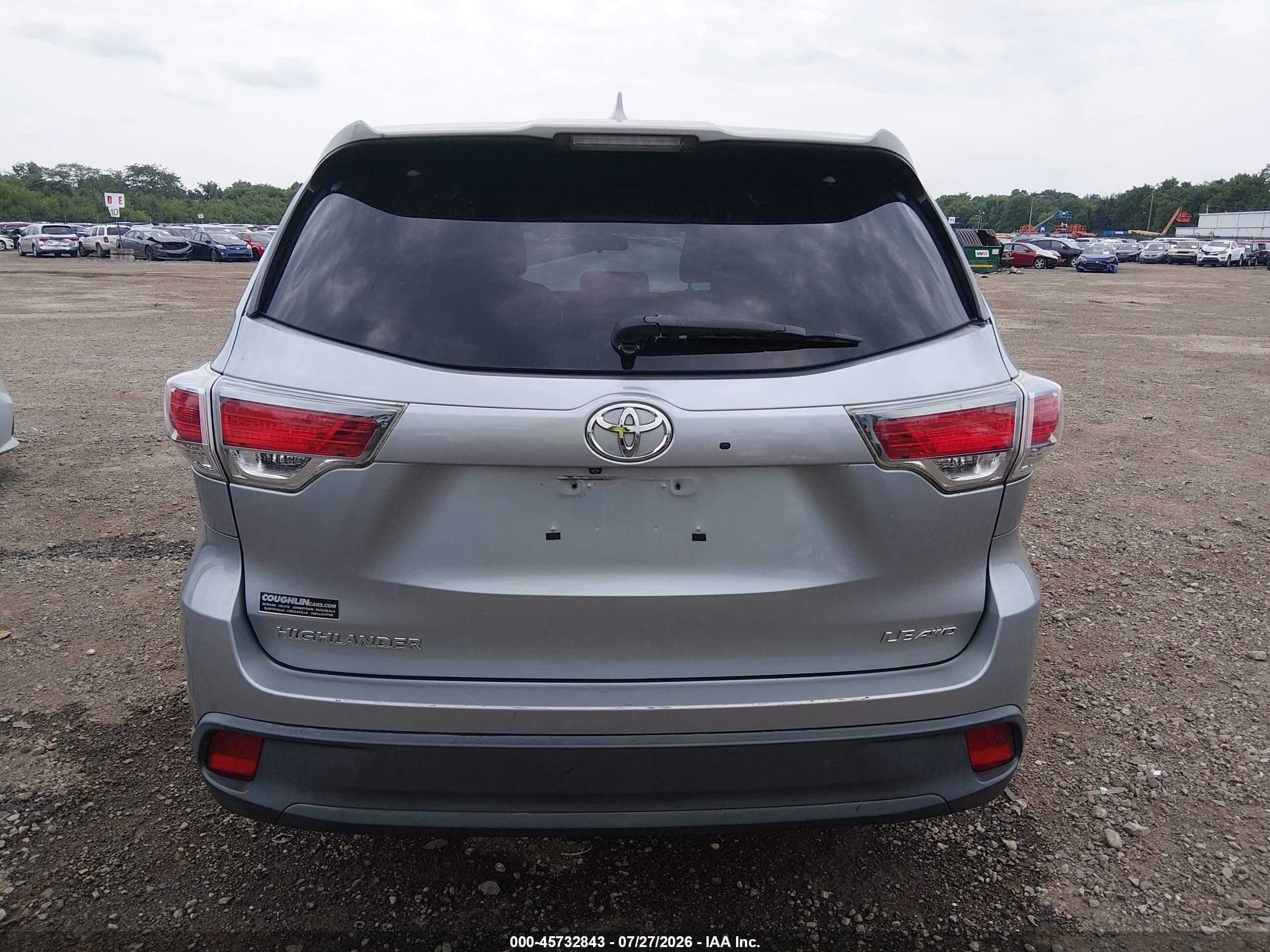 2015 Toyota Highlander Le Plus V6 Silver vin: 5TDBKRFH5FS161714