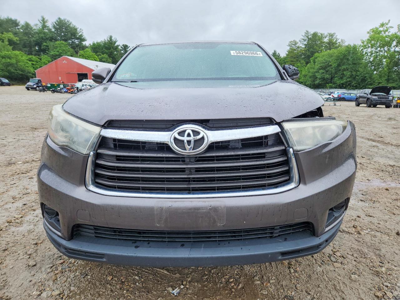 2015 Toyota Highlander Le Серый vin: 5TDBKRFH6FS175346