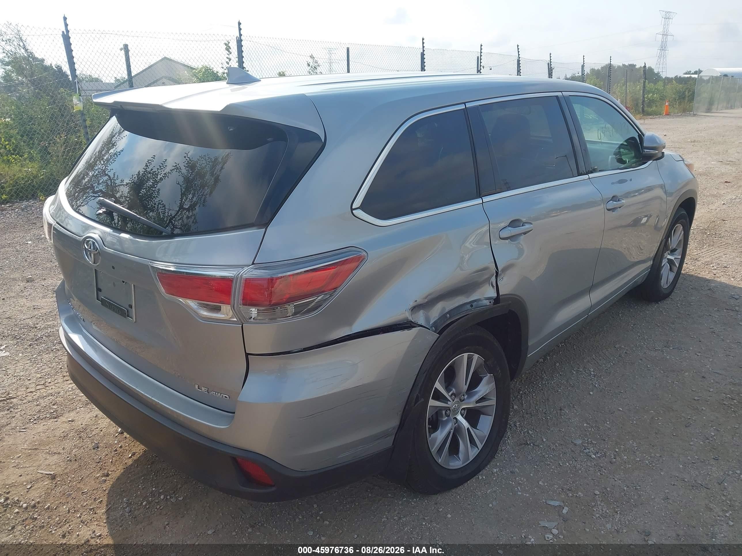 2015 Toyota Highlander Le Plus V6 Silver vin: 5TDBKRFH6FS184273