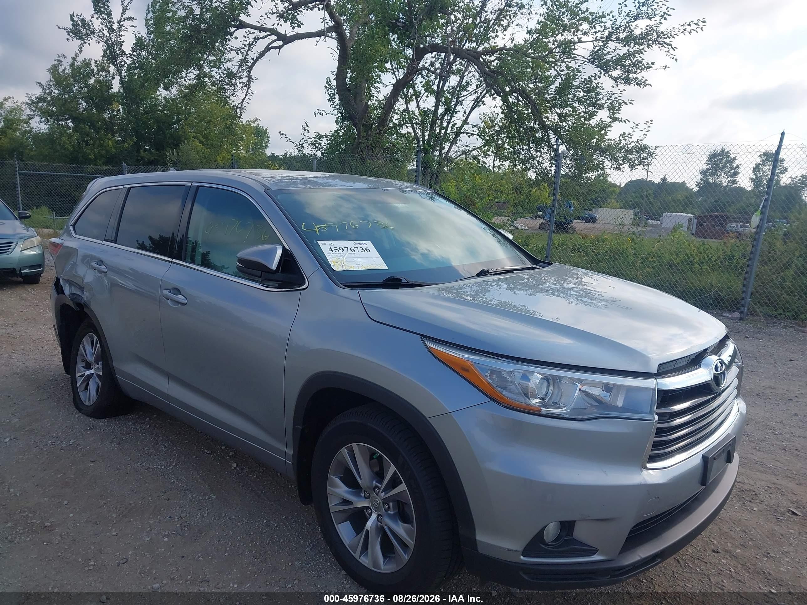 2015 Toyota Highlander Le Plus V6 Silver vin: 5TDBKRFH6FS184273