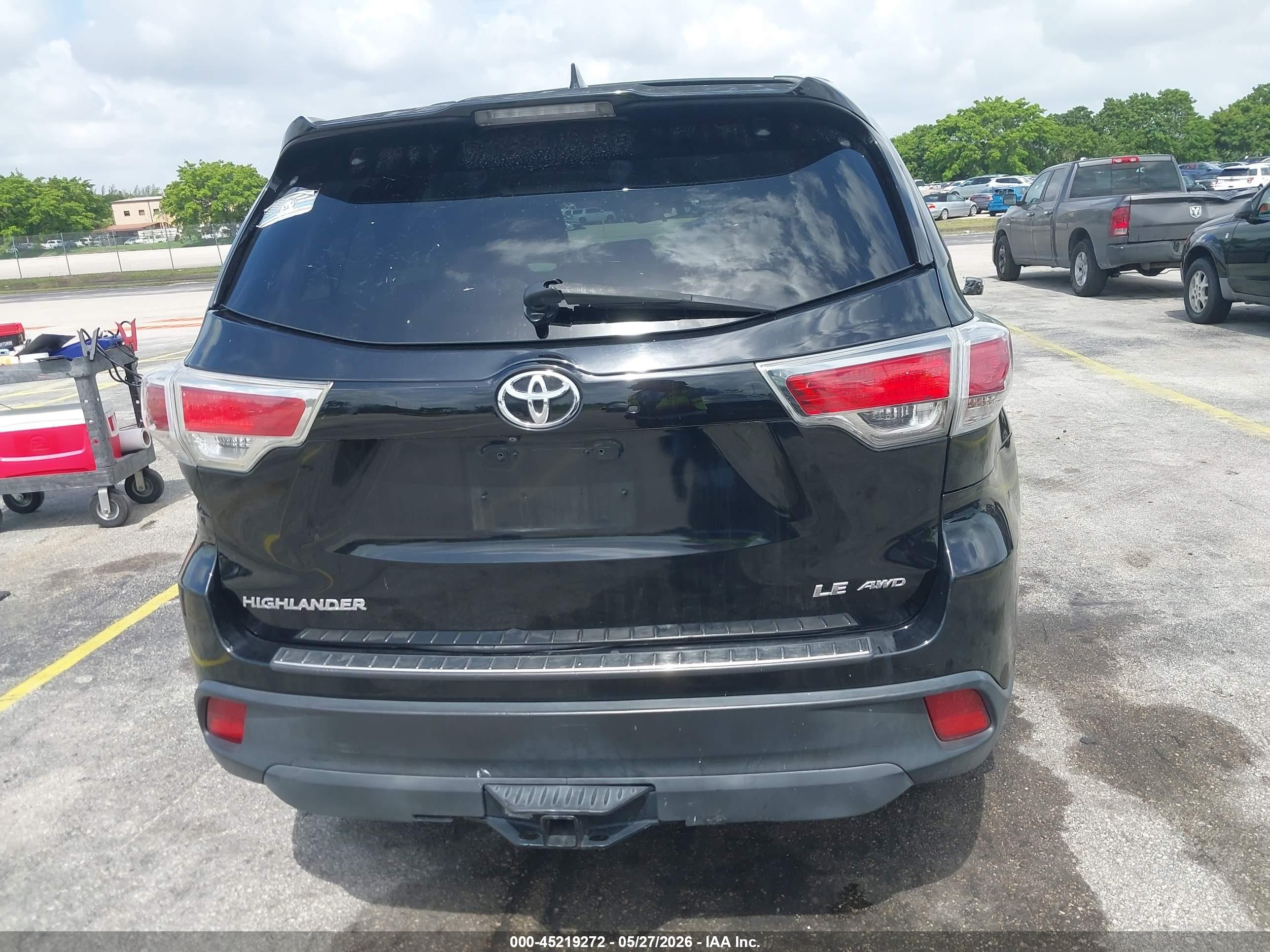 2014 Toyota Highlander Le Plus V6 Black vin: 5TDBKRFH7ES010307