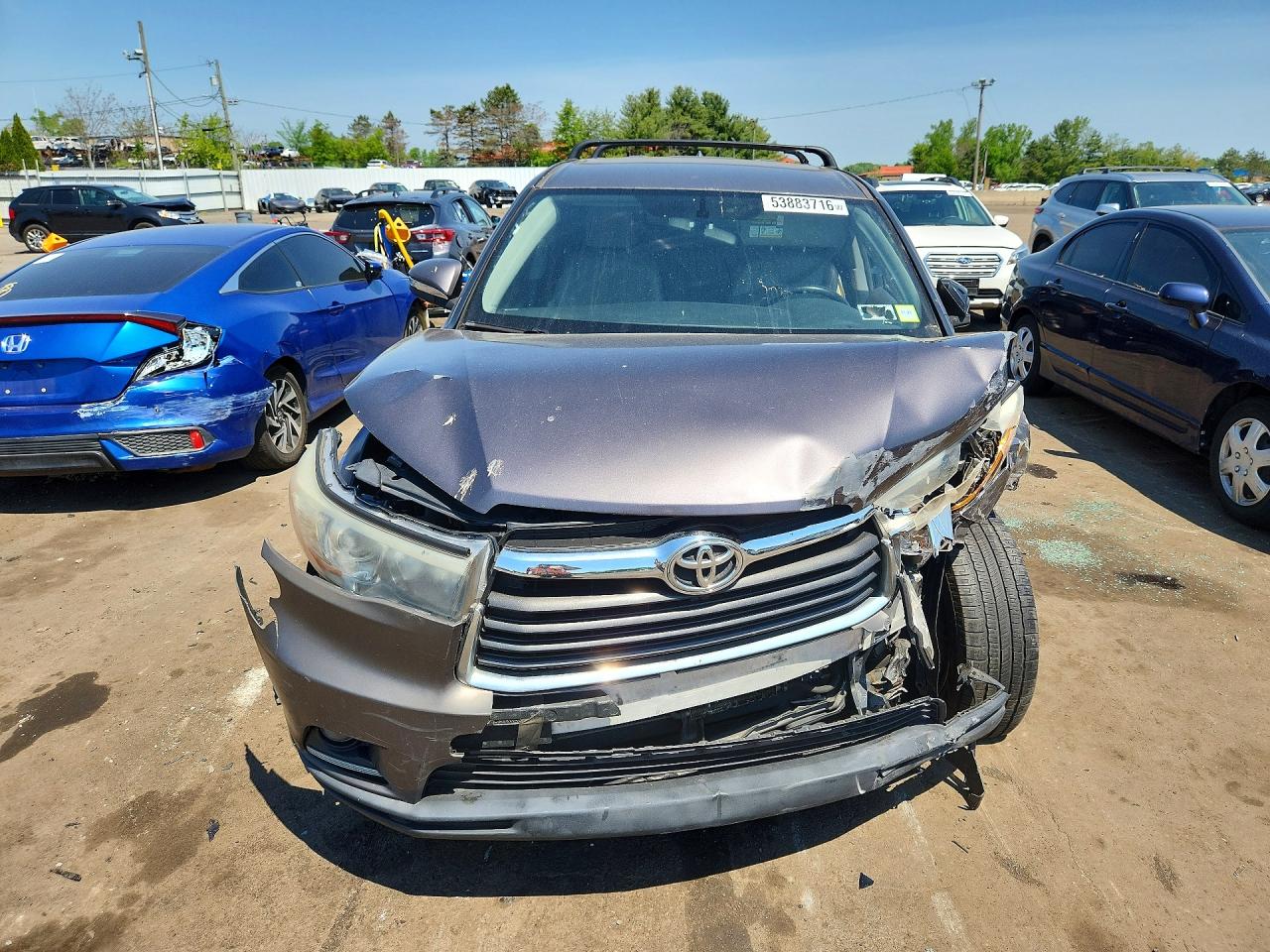 2014 Toyota Highlander Le Plus Gray vin: 5TDBKRFH7ES048023