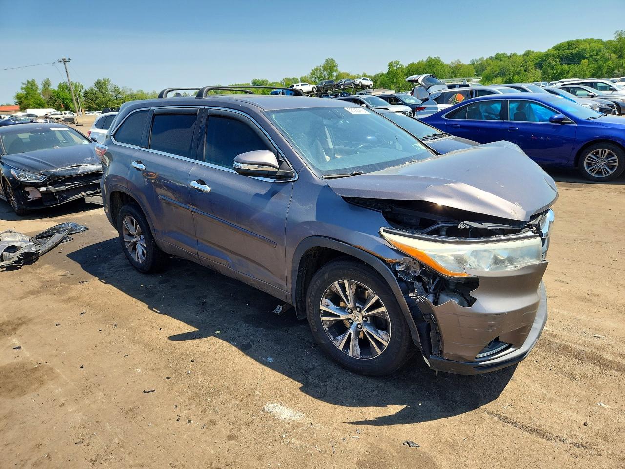 2014 Toyota Highlander Le Plus Gray vin: 5TDBKRFH7ES048023