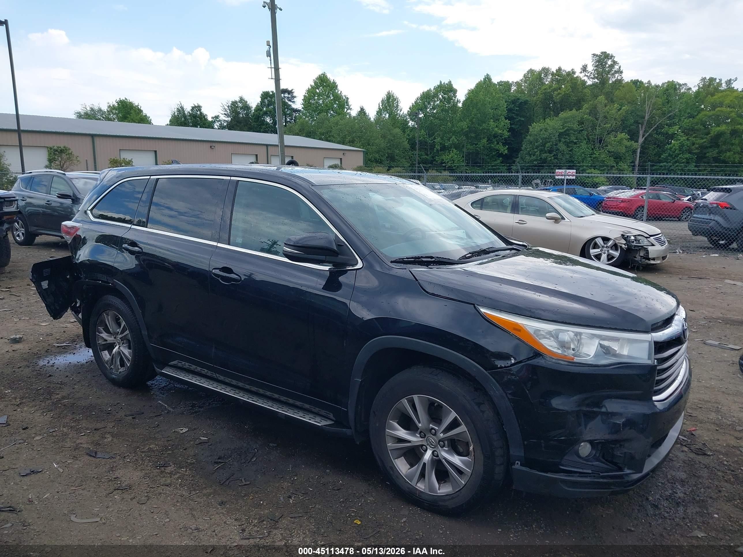 2015 Toyota Highlander Le Plus V6 Black vin: 5TDBKRFH8FS205771