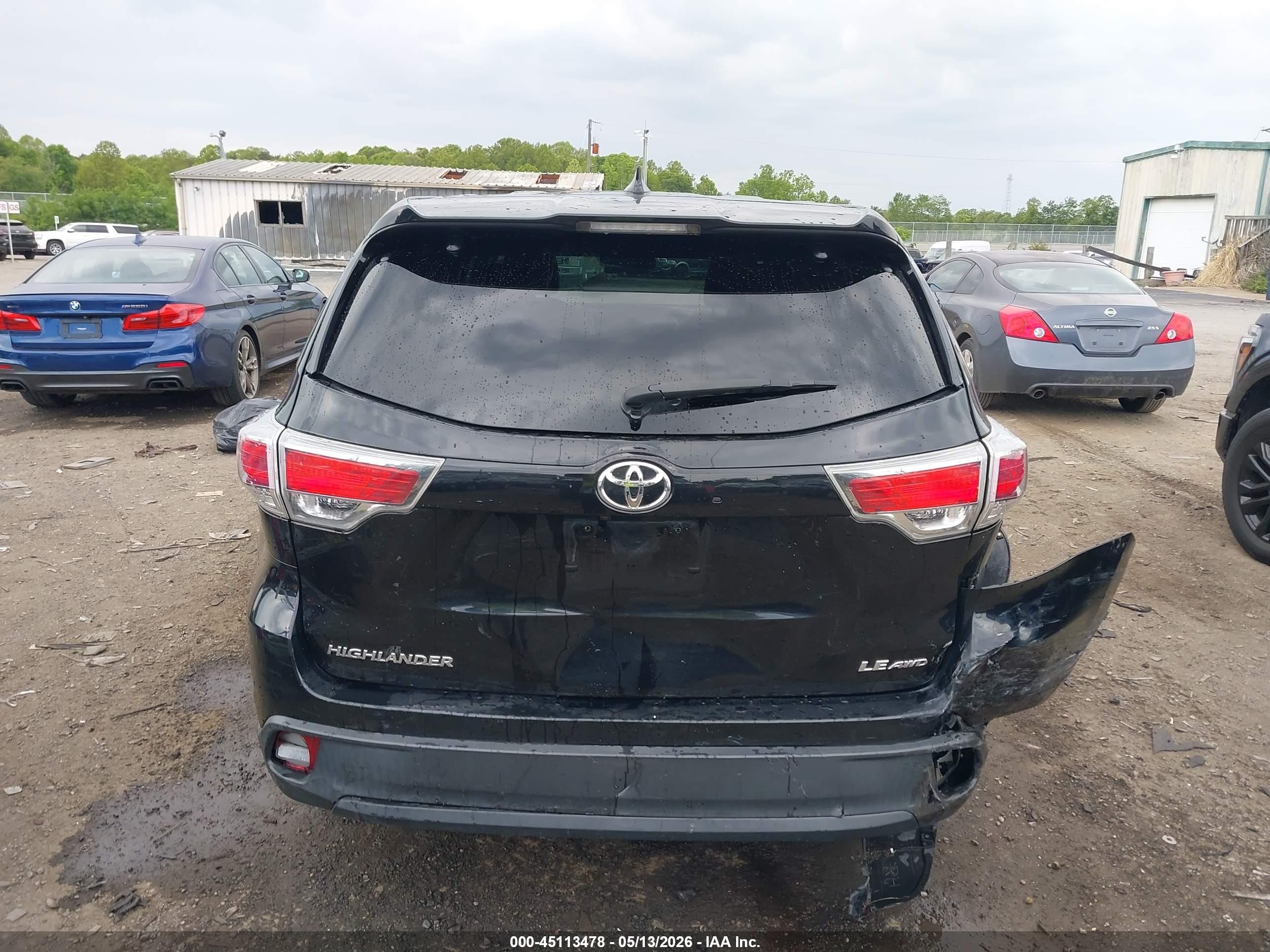 2015 Toyota Highlander Le Plus V6 Black vin: 5TDBKRFH8FS205771