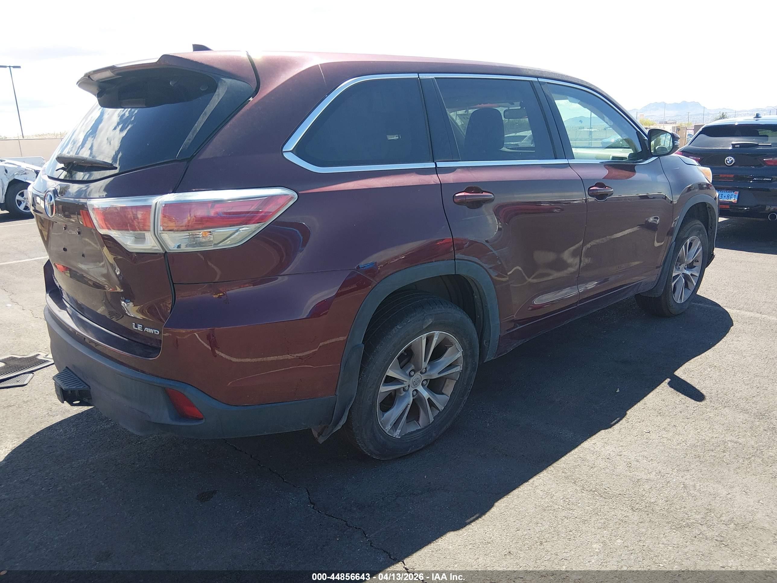 2014 Toyota Highlander Le Plus V6 Красный vin: 5TDBKRFH9ES037914