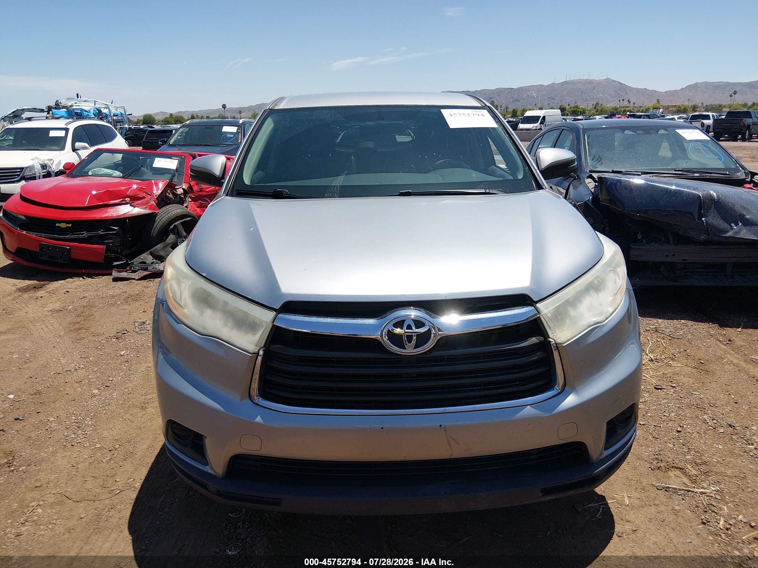2014 Toyota Highlander Le V6 Gray vin: 5TDBKRFH9ES045172