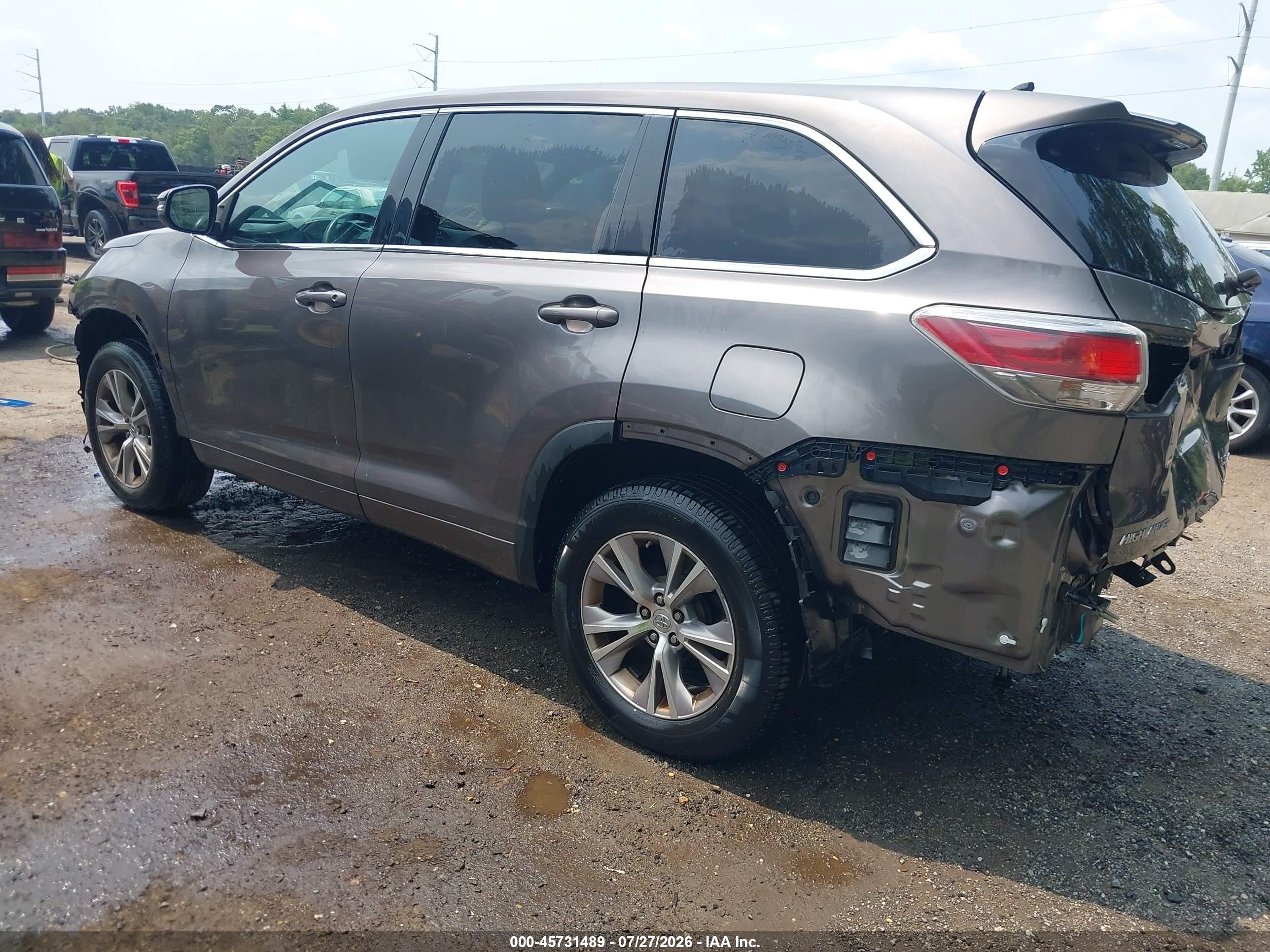 2014 Toyota Highlander Le Plus V6 Gray vin: 5TDBKRFHXES034133