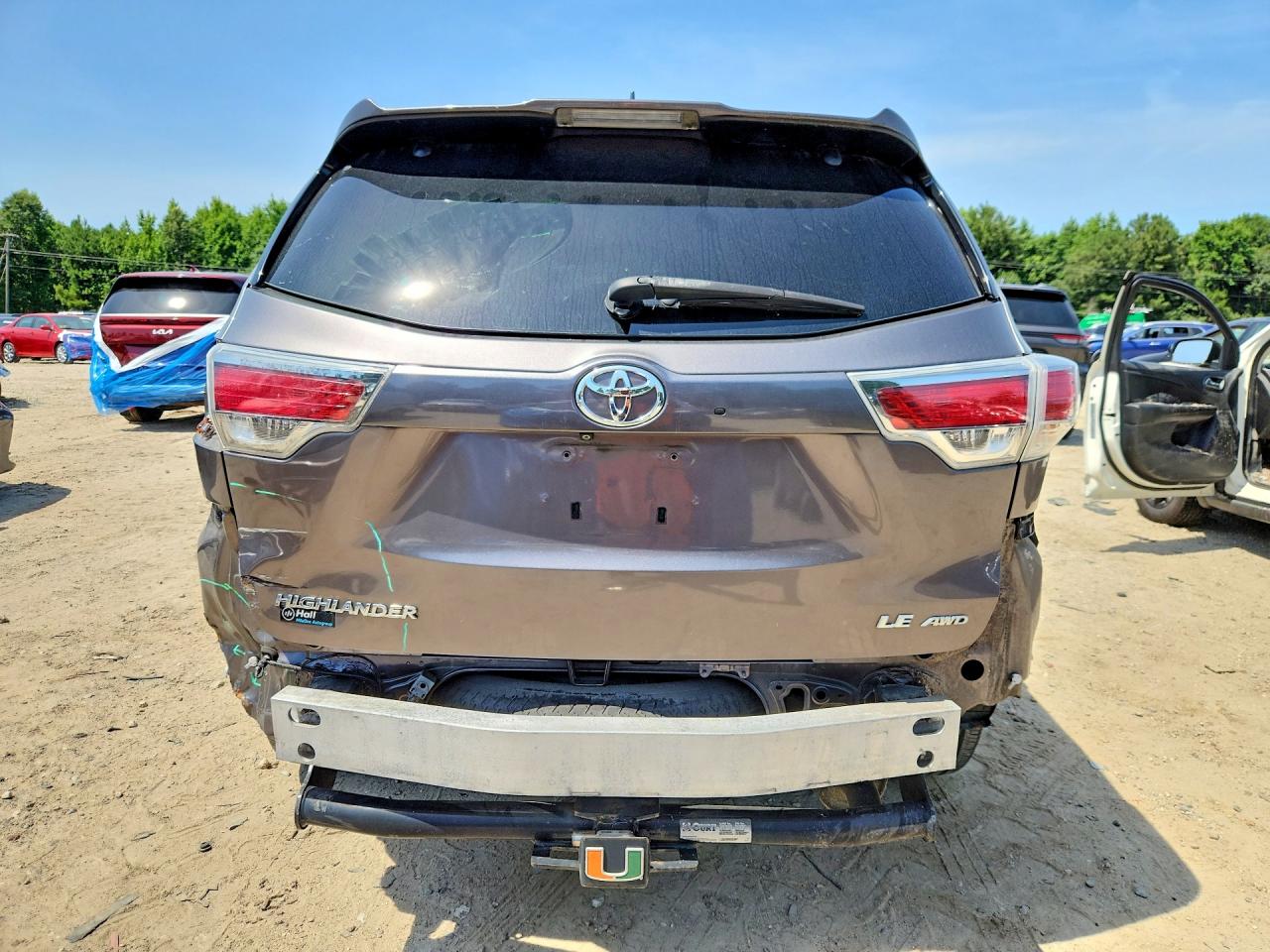 2015 Toyota Highlander Le Plus Gray vin: 5TDBKRFHXFS088291