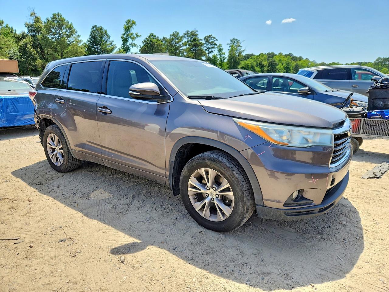 2015 Toyota Highlander Le Plus Gray vin: 5TDBKRFHXFS088291