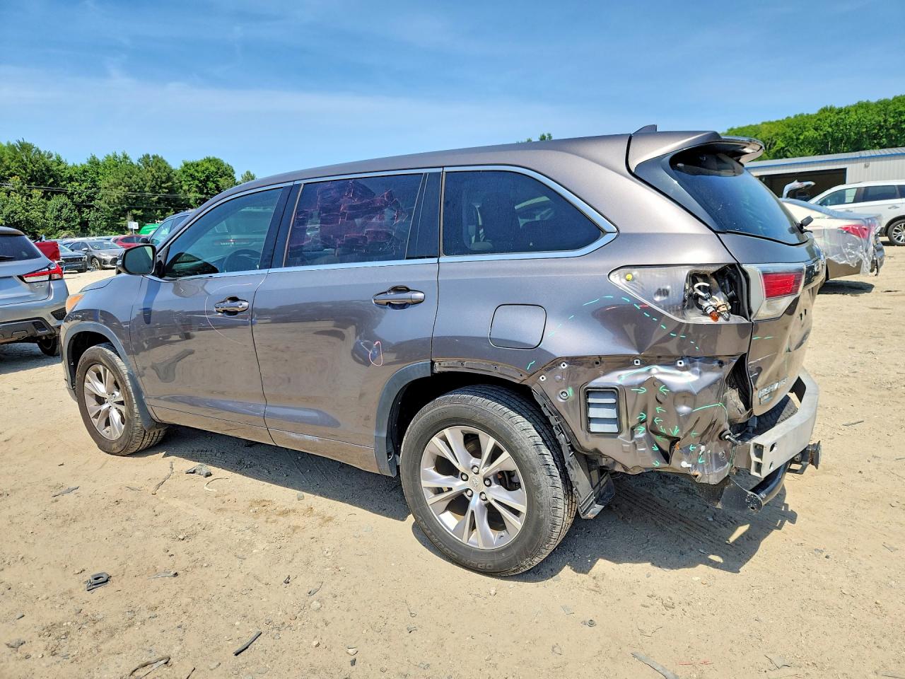 2015 Toyota Highlander Le Plus Gray vin: 5TDBKRFHXFS088291