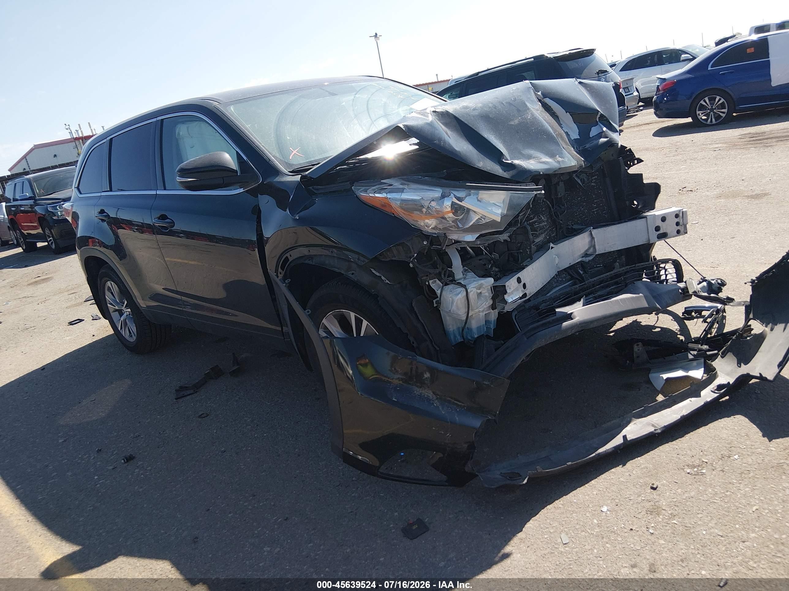 2015 Toyota Highlander Le Plus V6 Black vin: 5TDBKRFHXFS131110