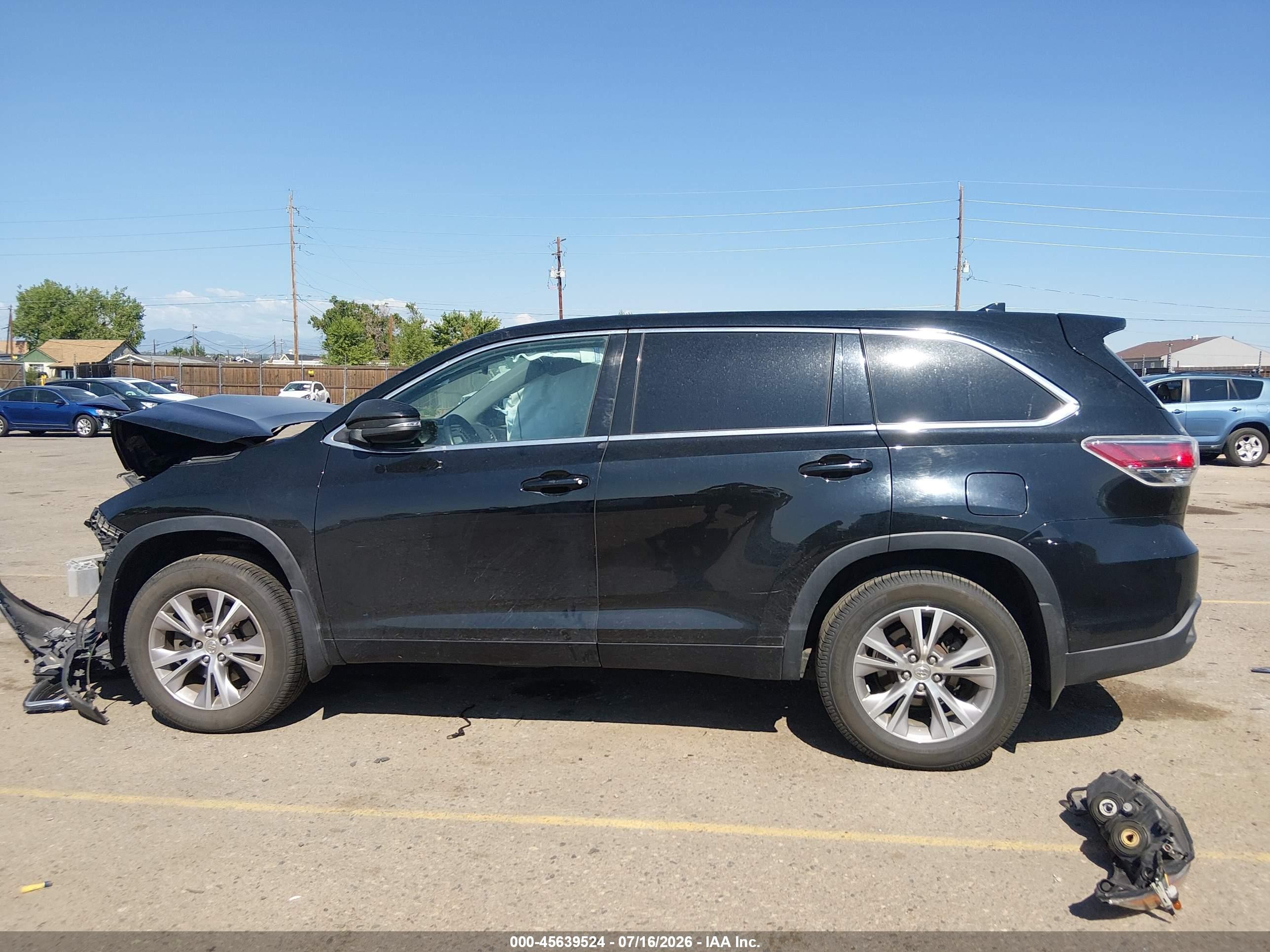 2015 Toyota Highlander Le Plus V6 Black vin: 5TDBKRFHXFS131110