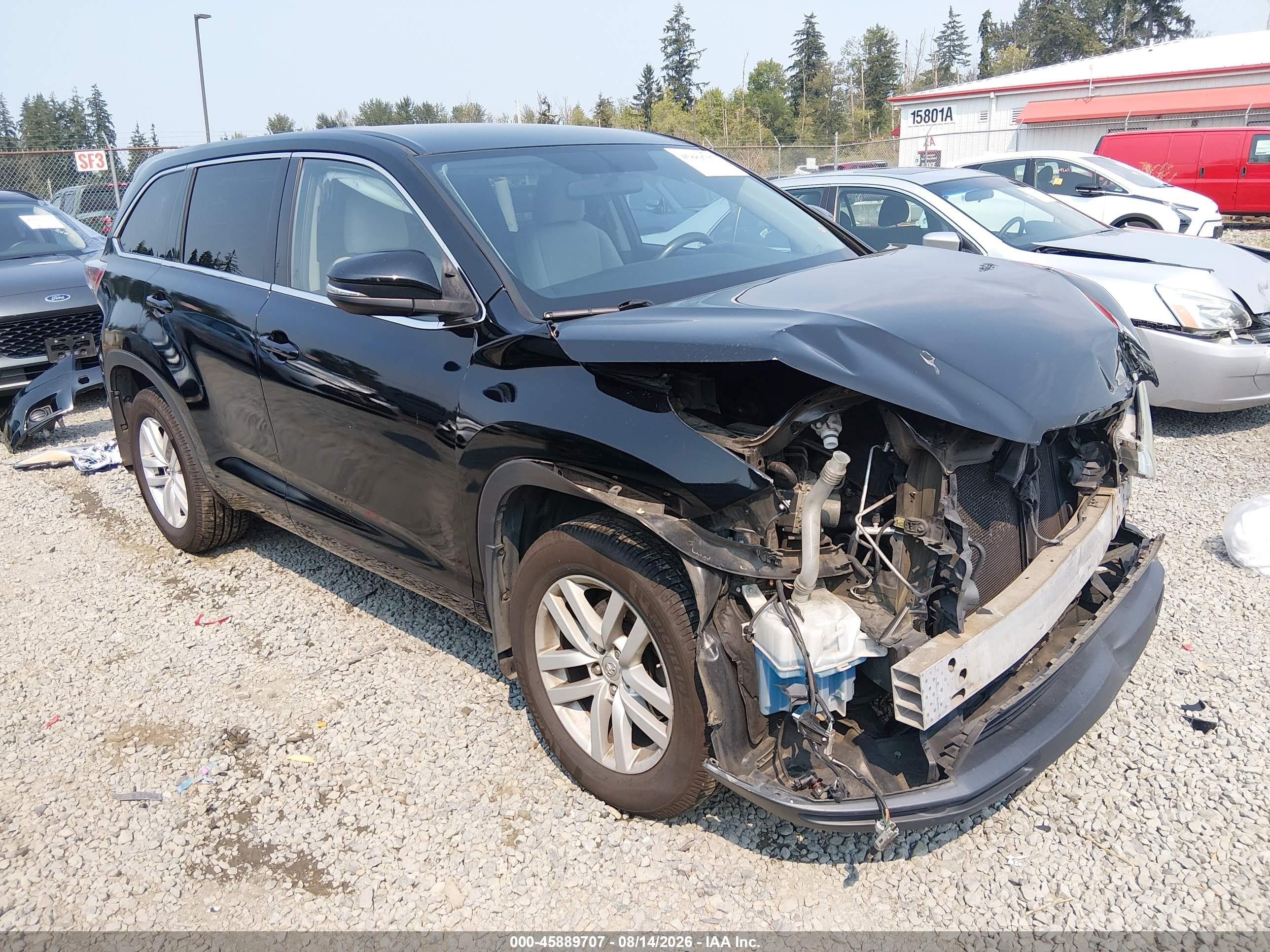 2015 Toyota Highlander Le Black vin: 5TDBKRFHXFS139031