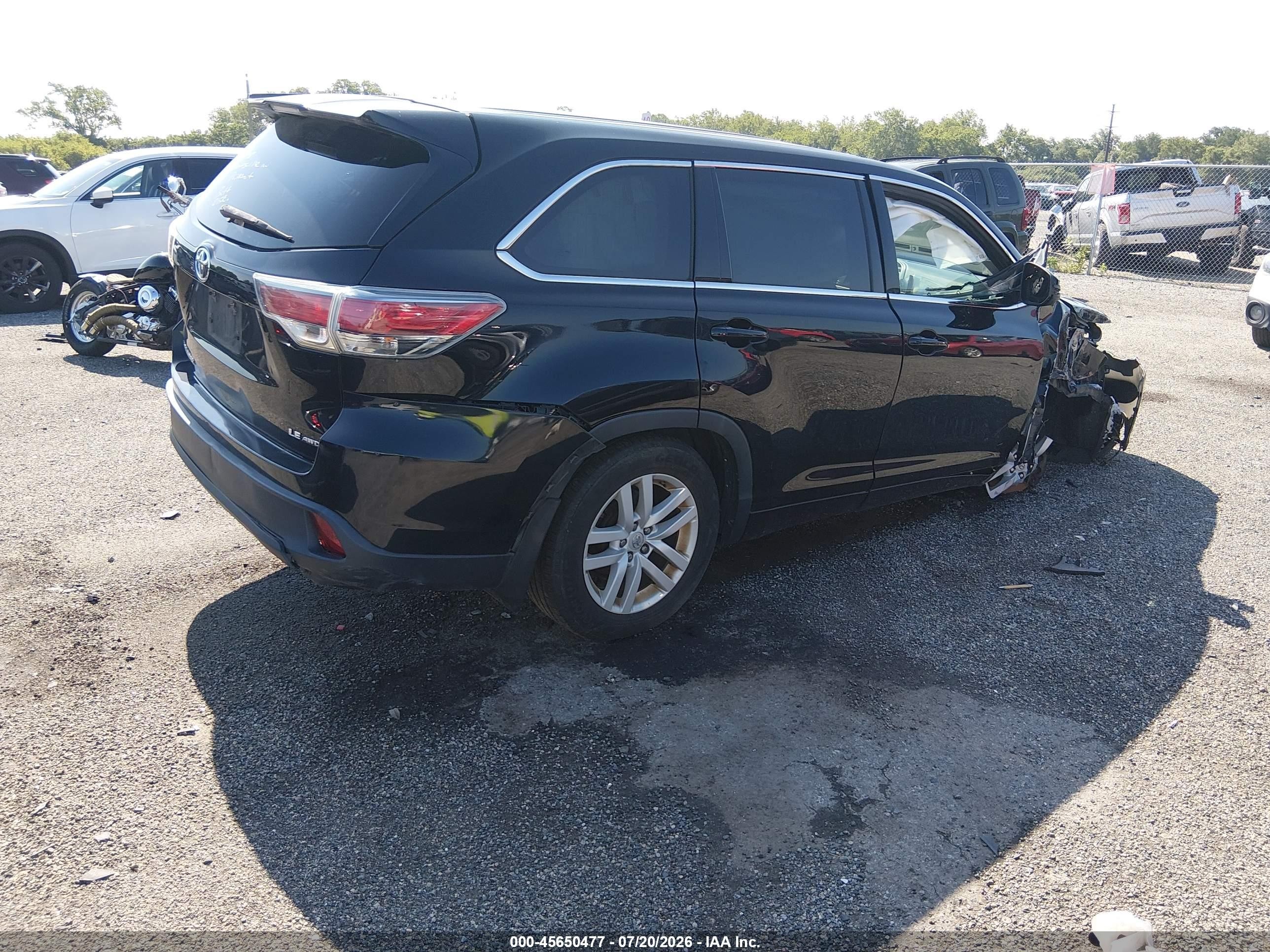 2015 Toyota Highlander Le V6 Black vin: 5TDBKRFHXFS195227