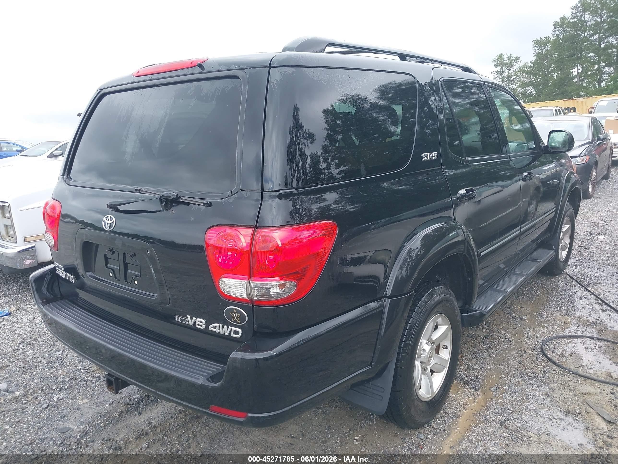 2006 Toyota Sequoia Sr5 V8 Black vin: 5TDBT44A06S265081