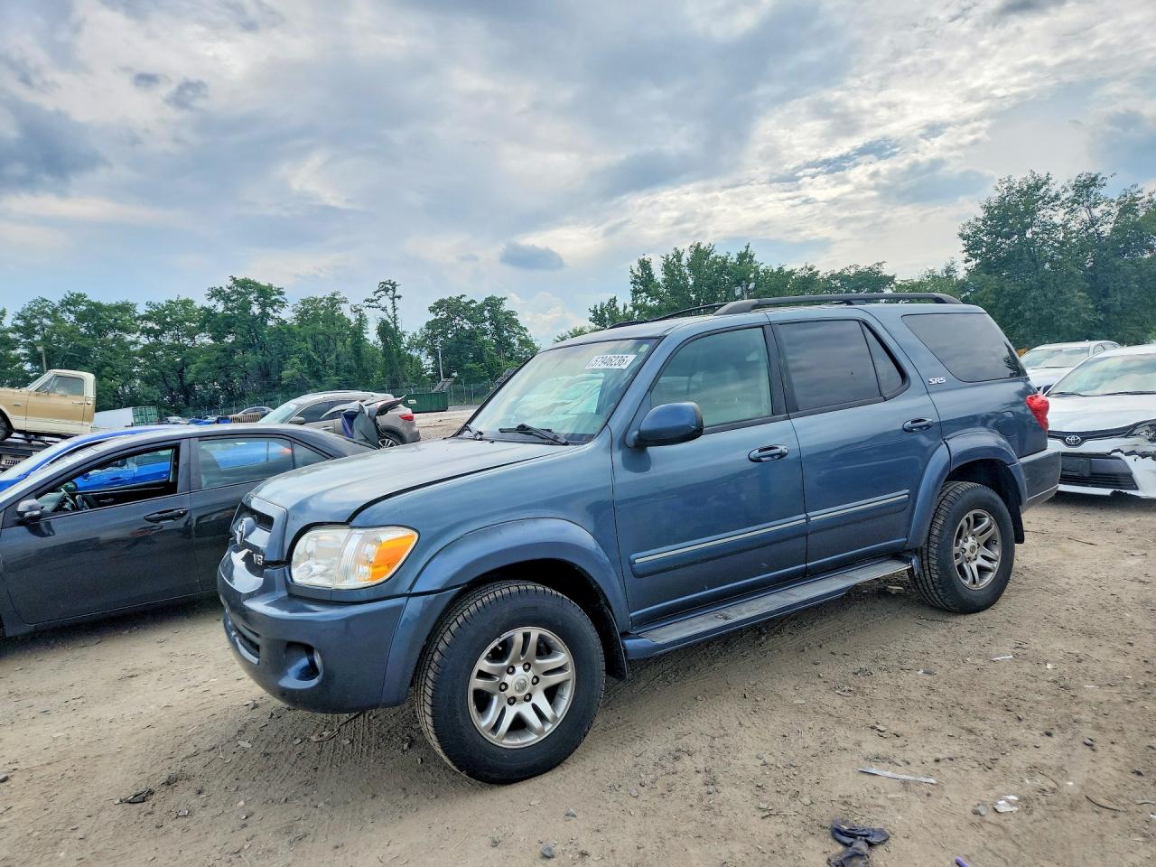 2007 Toyota Sequoia Sr5 Blue vin: 5TDBT44A17S282344