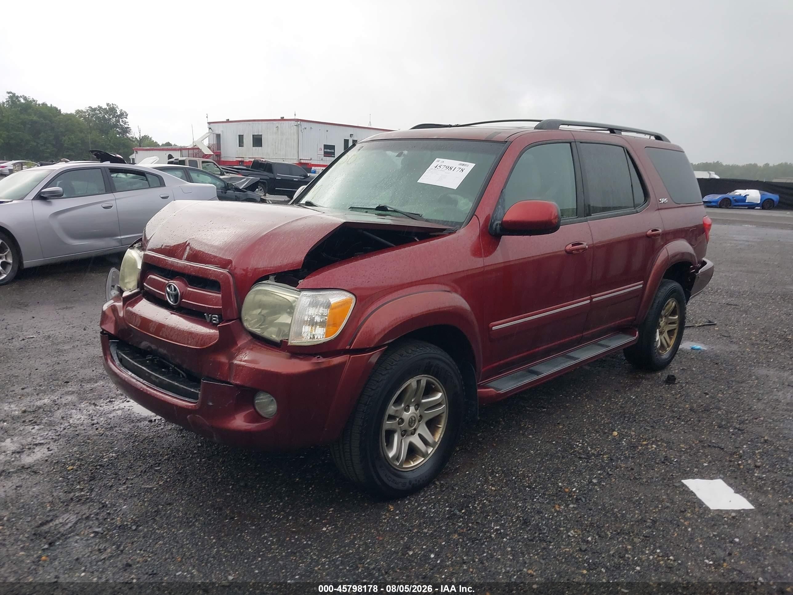 2007 Toyota Sequoia Sr5 Red vin: 5TDBT44A17S282957