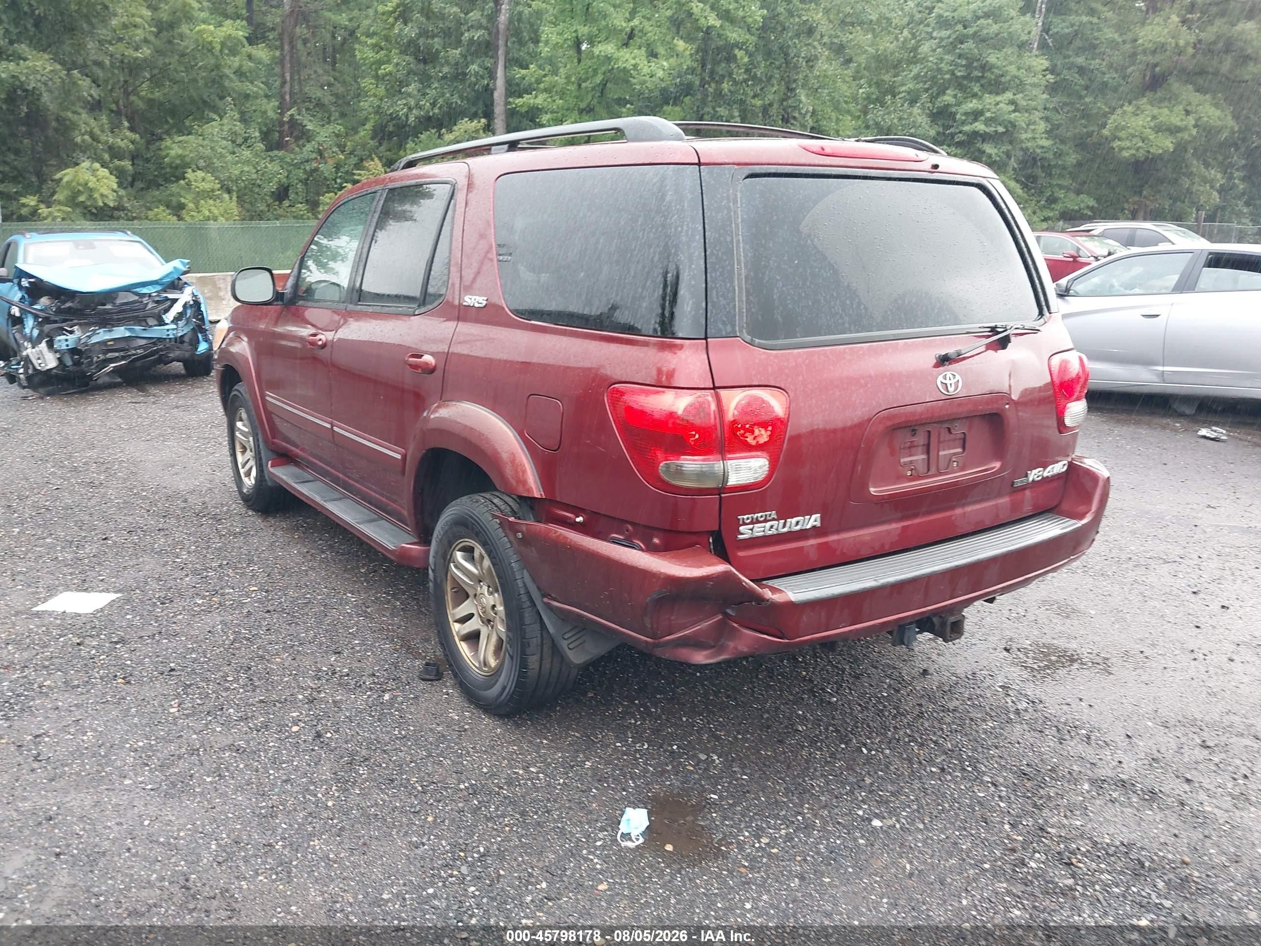 2007 Toyota Sequoia Sr5 Red vin: 5TDBT44A17S282957
