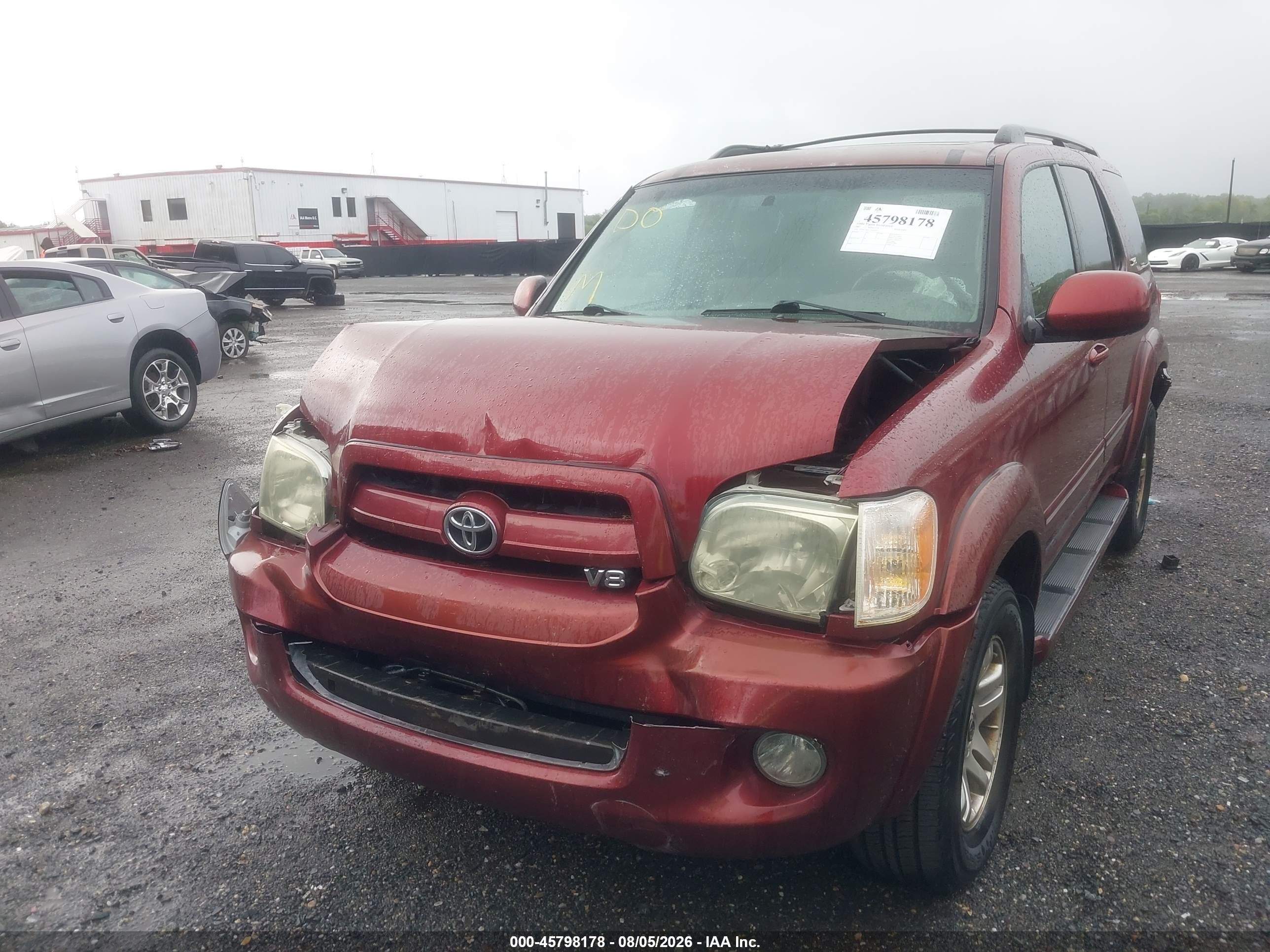 2007 Toyota Sequoia Sr5 Red vin: 5TDBT44A17S282957