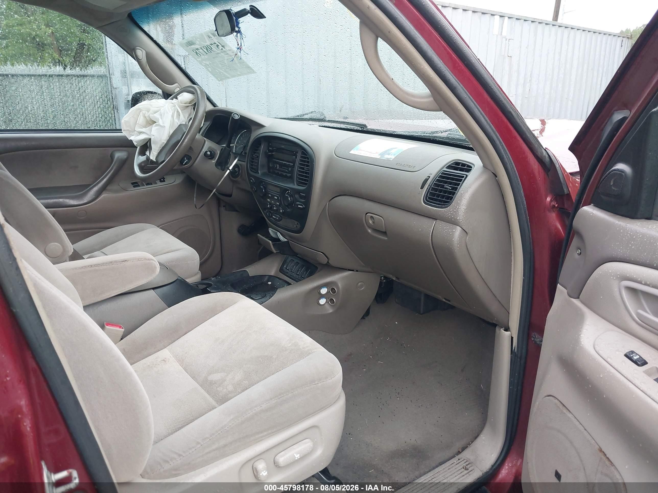 2007 Toyota Sequoia Sr5 Red vin: 5TDBT44A17S282957