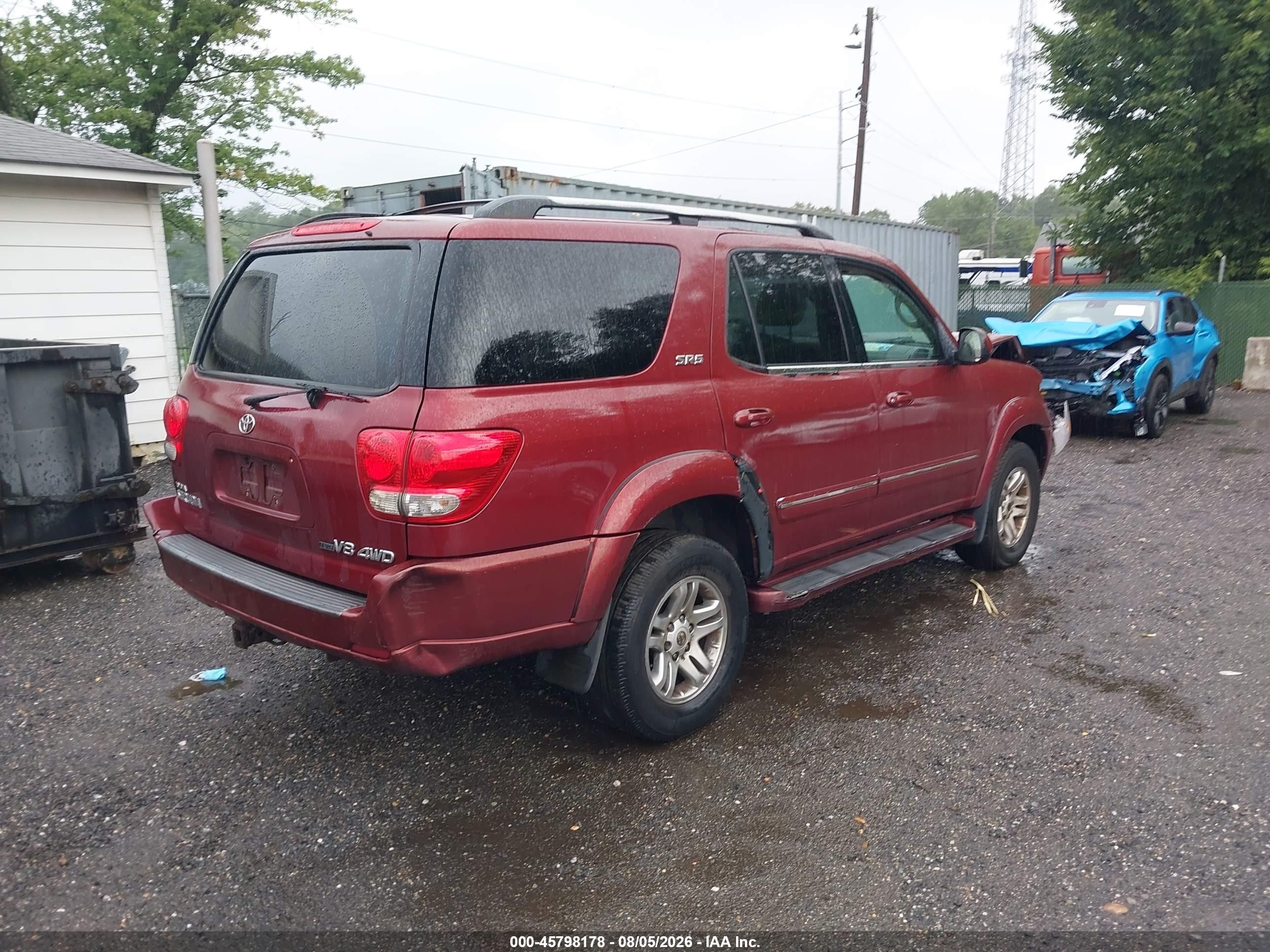 2007 Toyota Sequoia Sr5 Red vin: 5TDBT44A17S282957