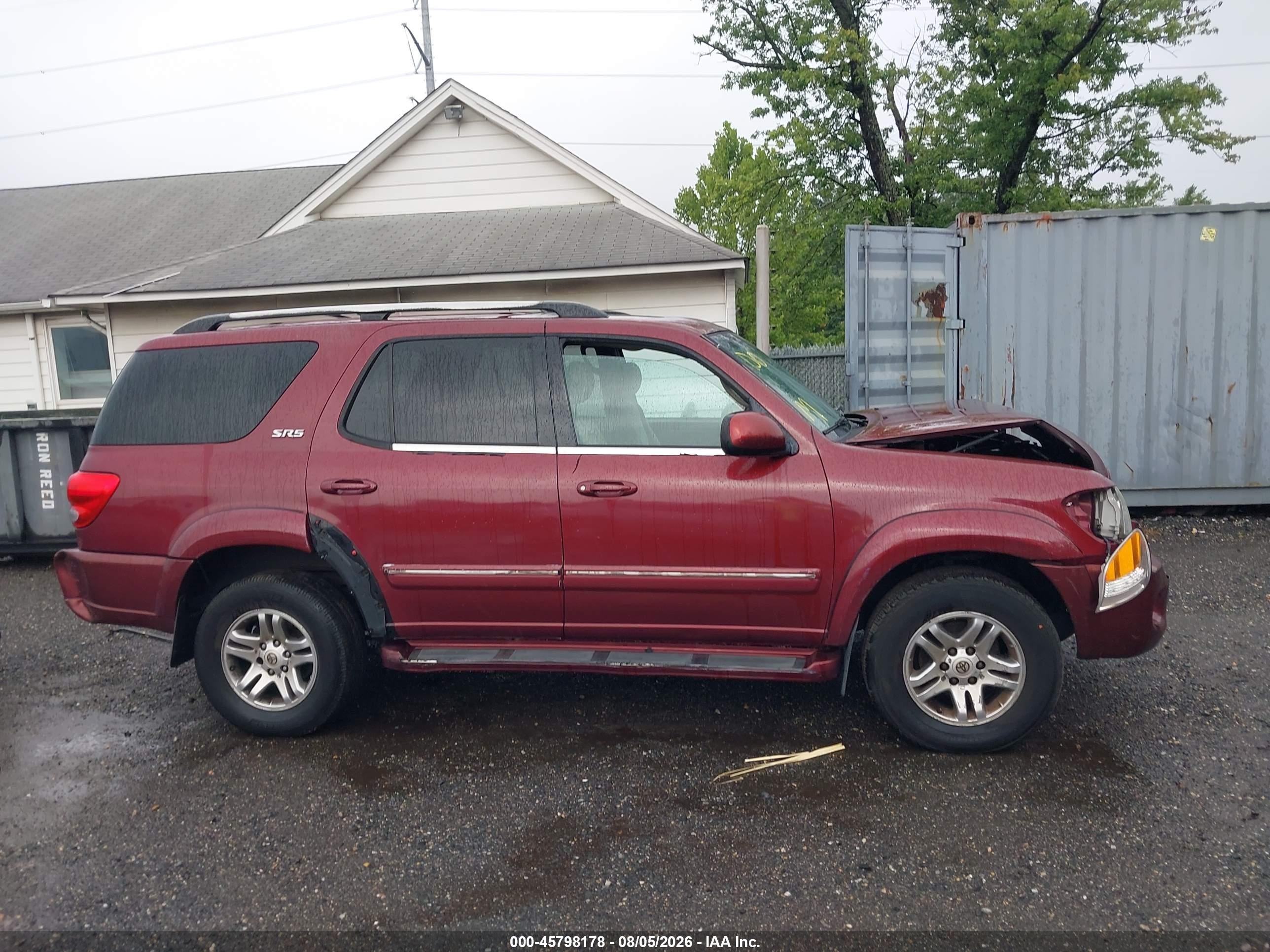 2007 Toyota Sequoia Sr5 Red vin: 5TDBT44A17S282957