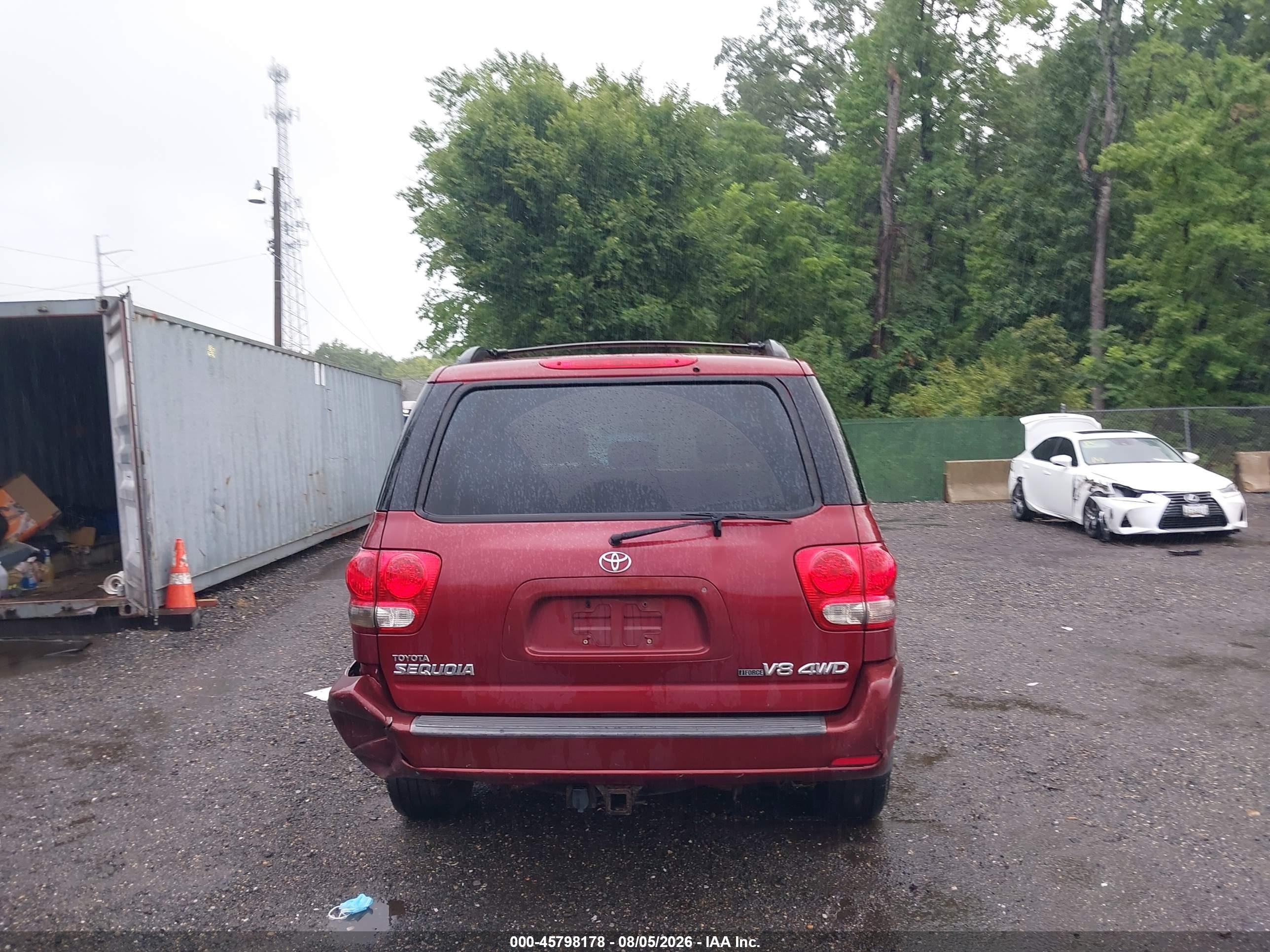 2007 Toyota Sequoia Sr5 Red vin: 5TDBT44A17S282957