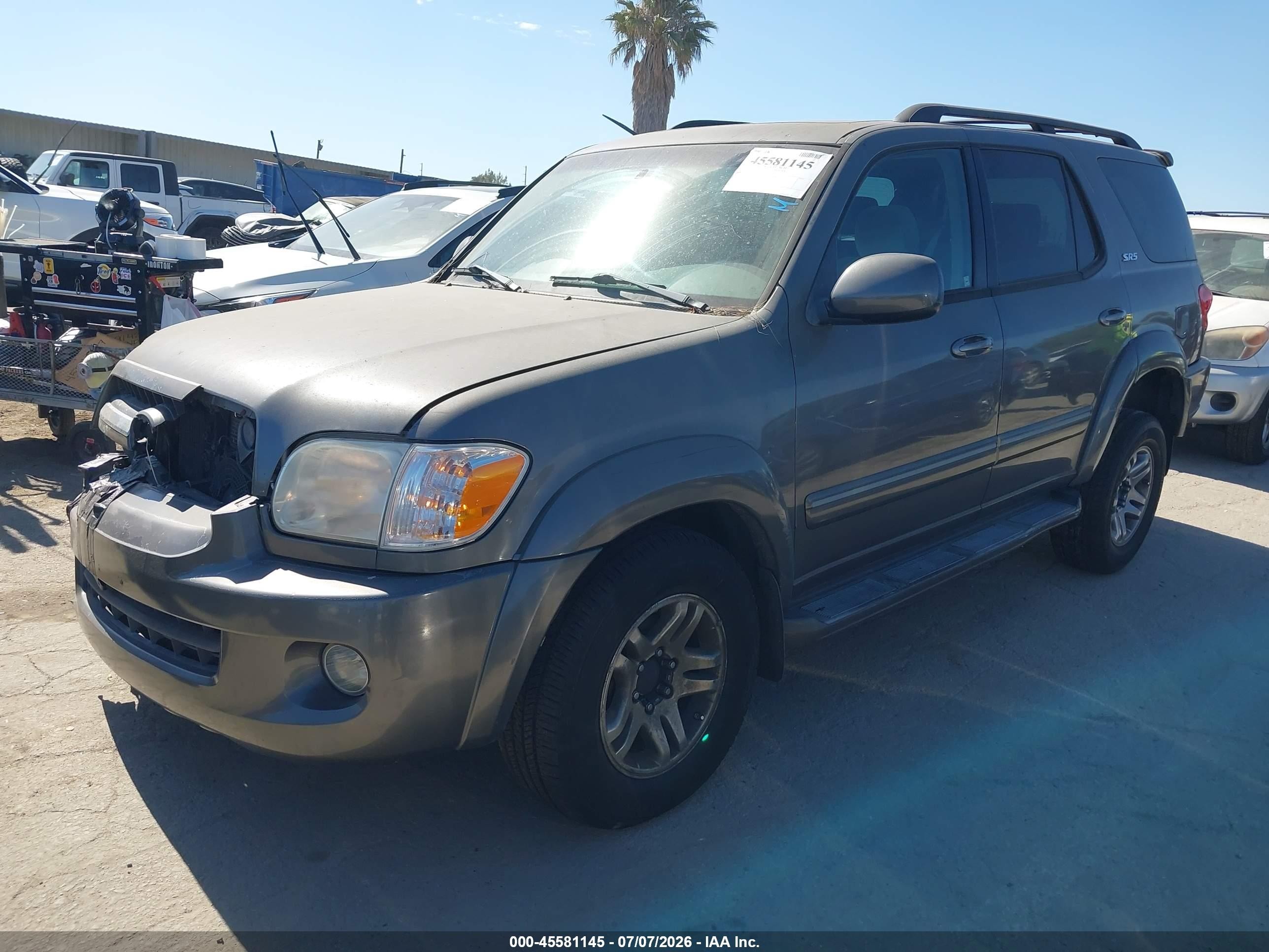 2007 Toyota Sequoia Sr5 Gray vin: 5TDBT44A17S291223