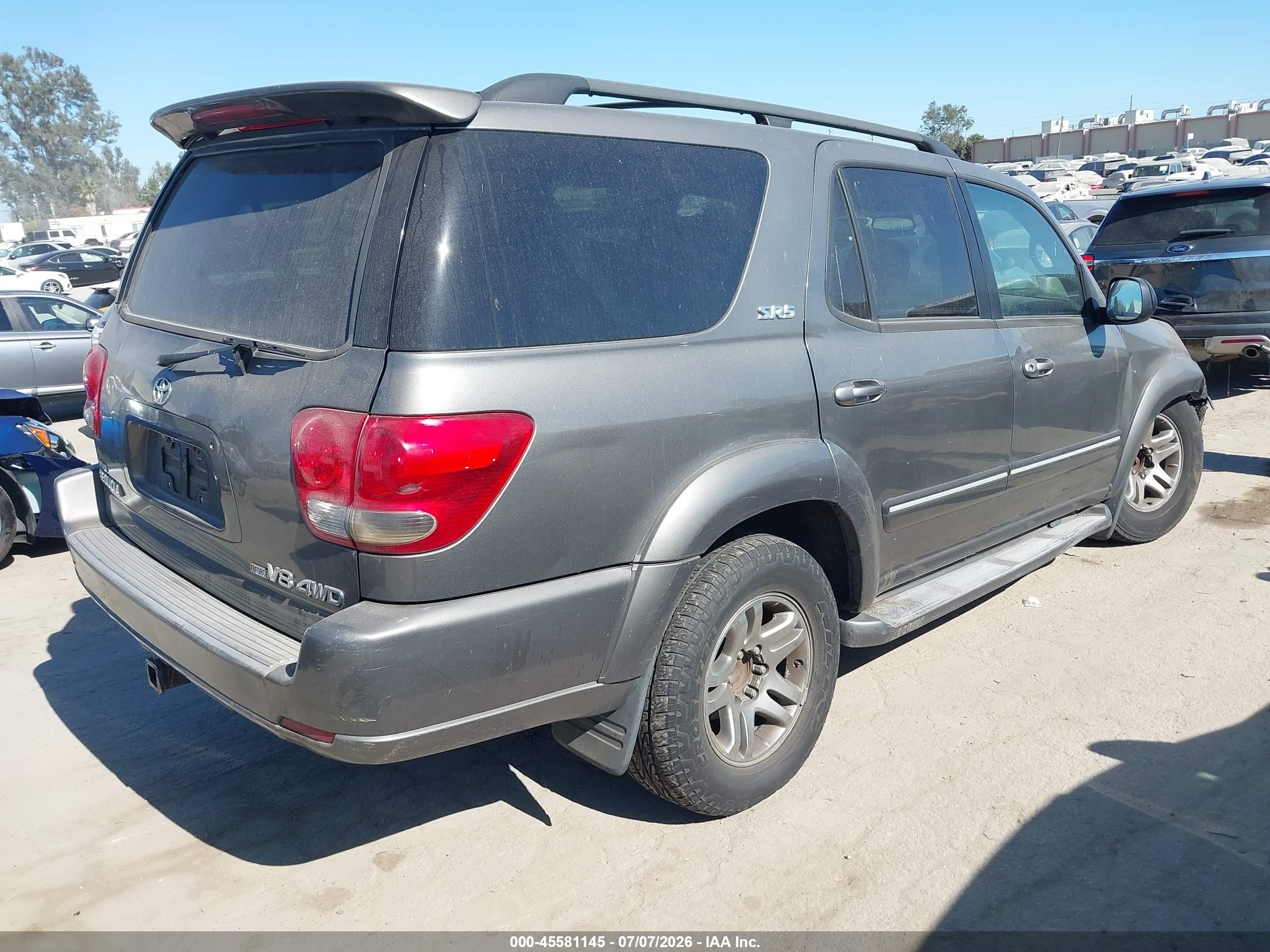 2007 Toyota Sequoia Sr5 Gray vin: 5TDBT44A17S291223