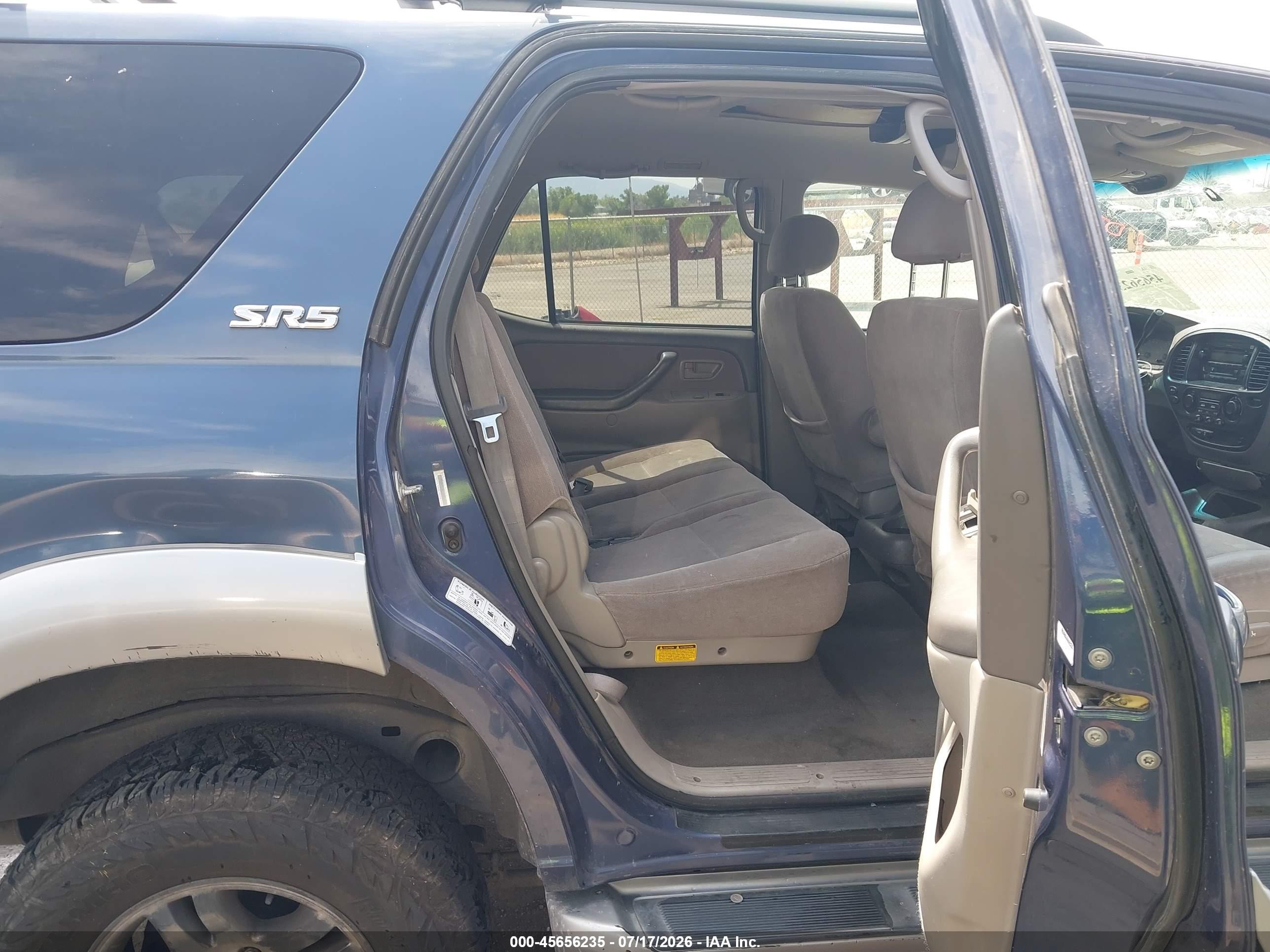 2003 Toyota Sequoia Sr5 V8 Blue vin: 5TDBT44A23S200406