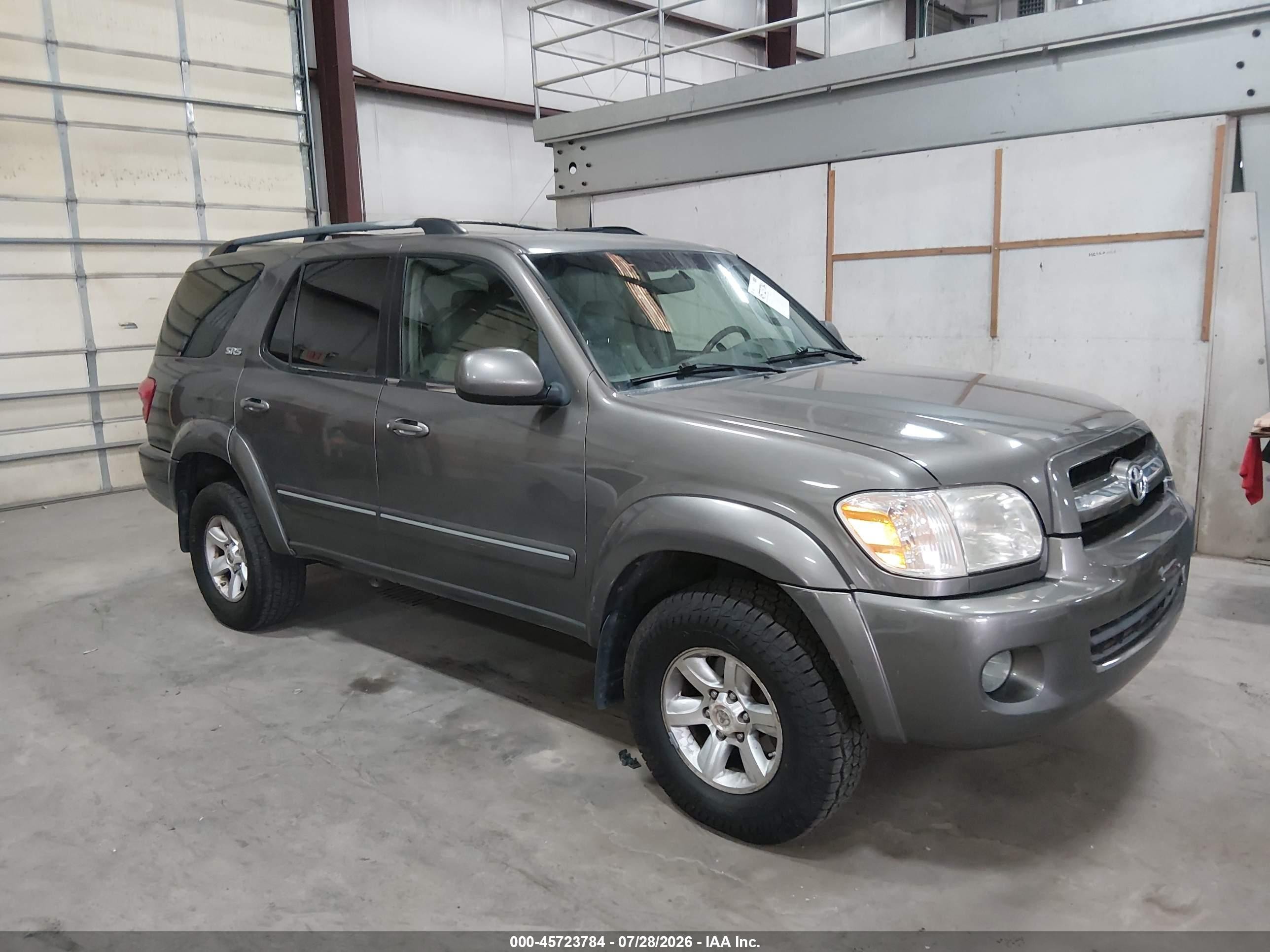 2006 Toyota Sequoia Sr5 V8 Gray vin: 5TDBT44A26S260075