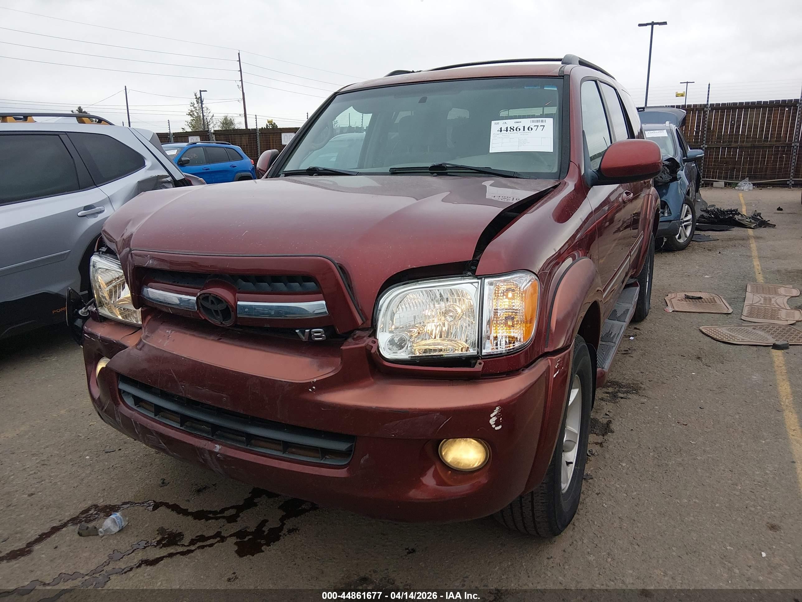2006 Toyota Sequoia Sr5 V8 Red vin: 5TDBT44A26S261968