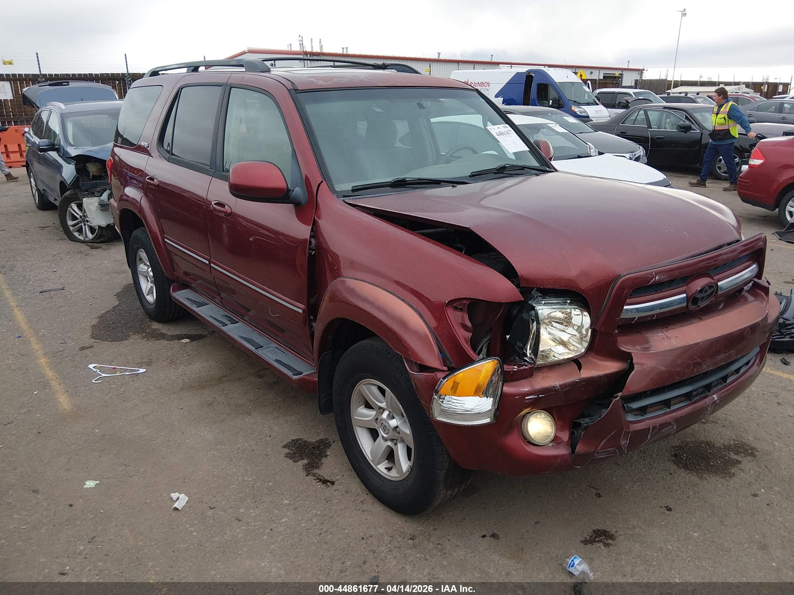 2006 Toyota Sequoia Sr5 V8 Red vin: 5TDBT44A26S261968