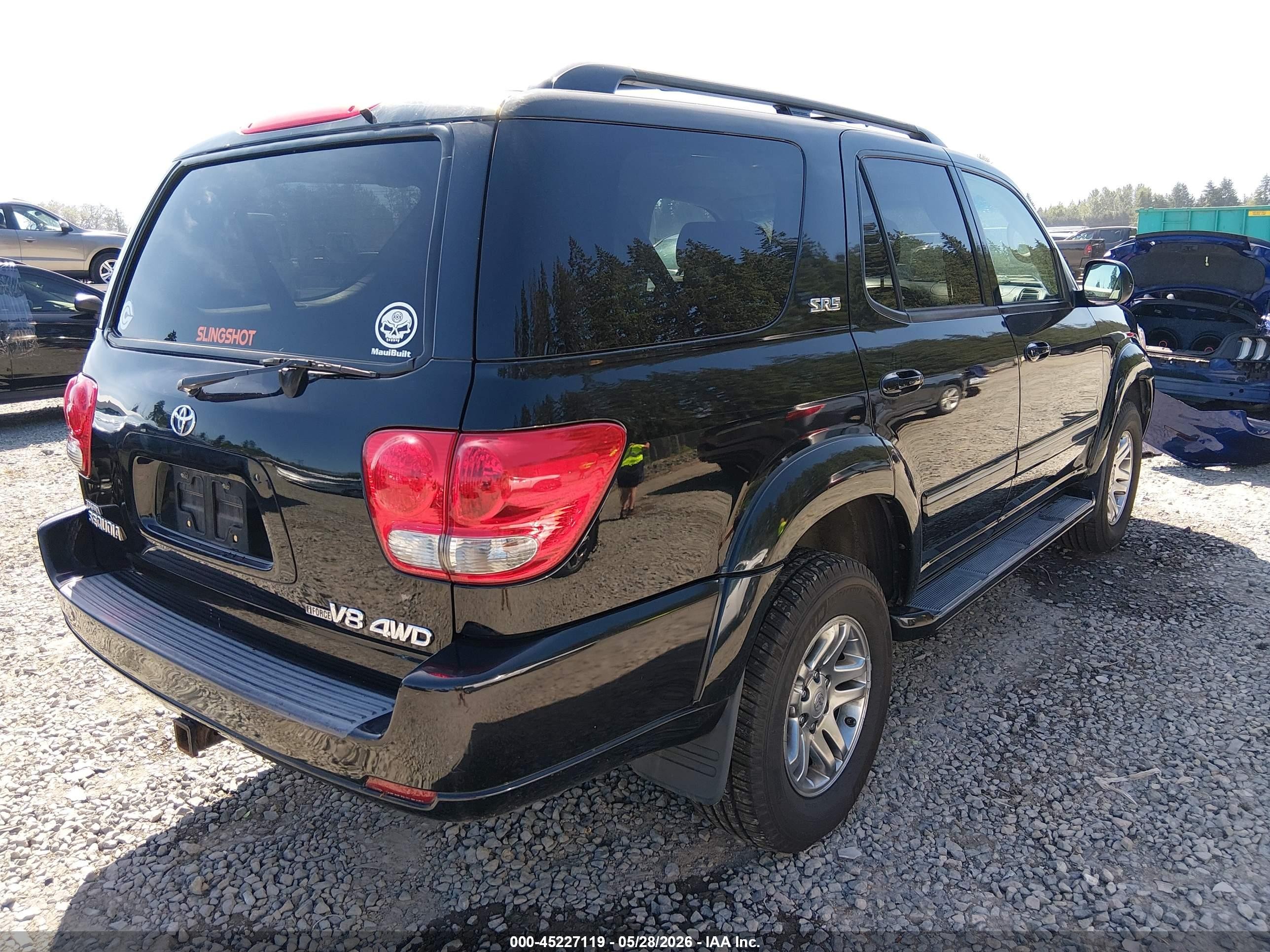 2006 Toyota Sequoia Sr5 V8 Black vin: 5TDBT44A26S268130